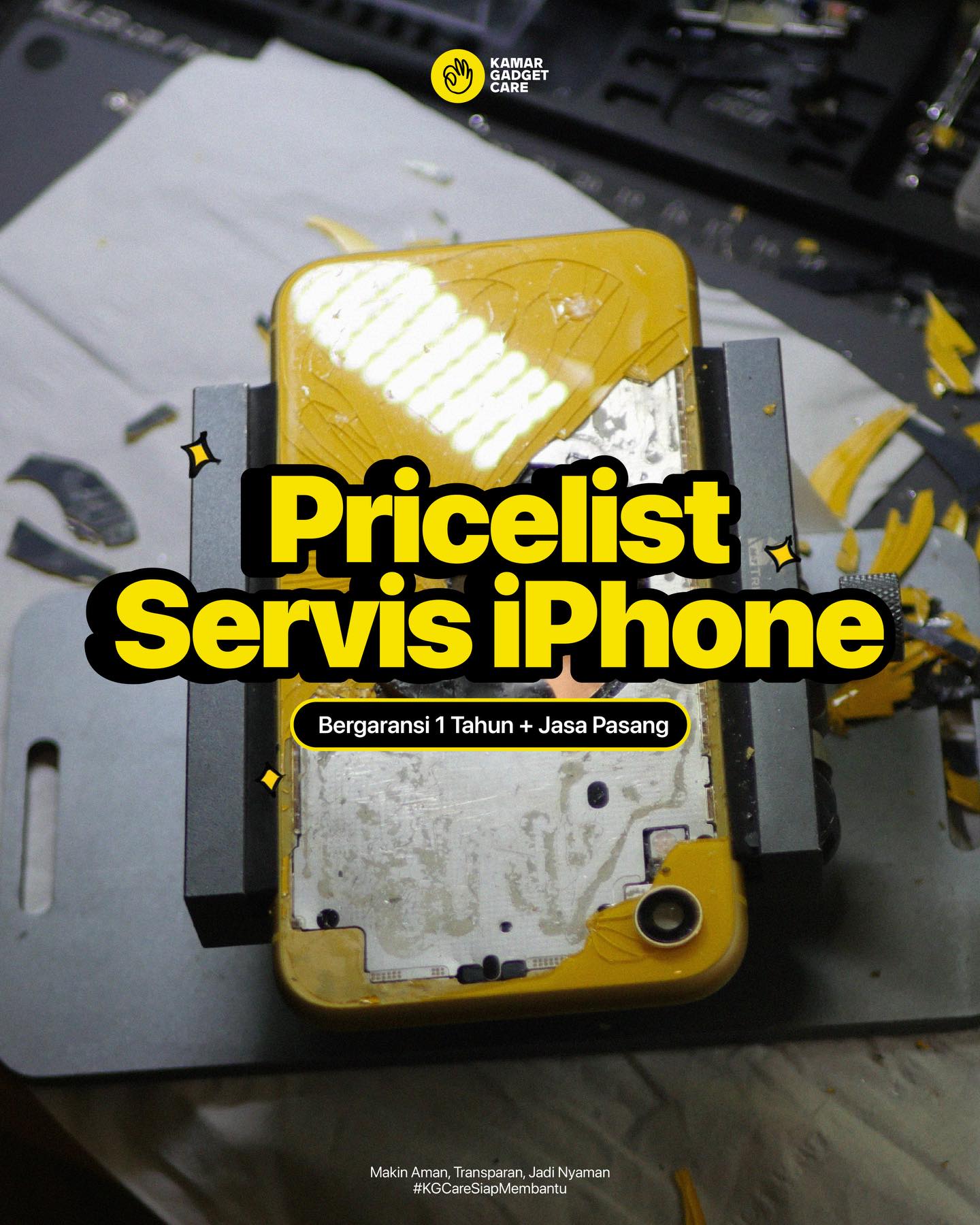 Kamar Gadget Care Facebook ad: Bentar lagi udah mau setengah tahun, masa iPhone…
