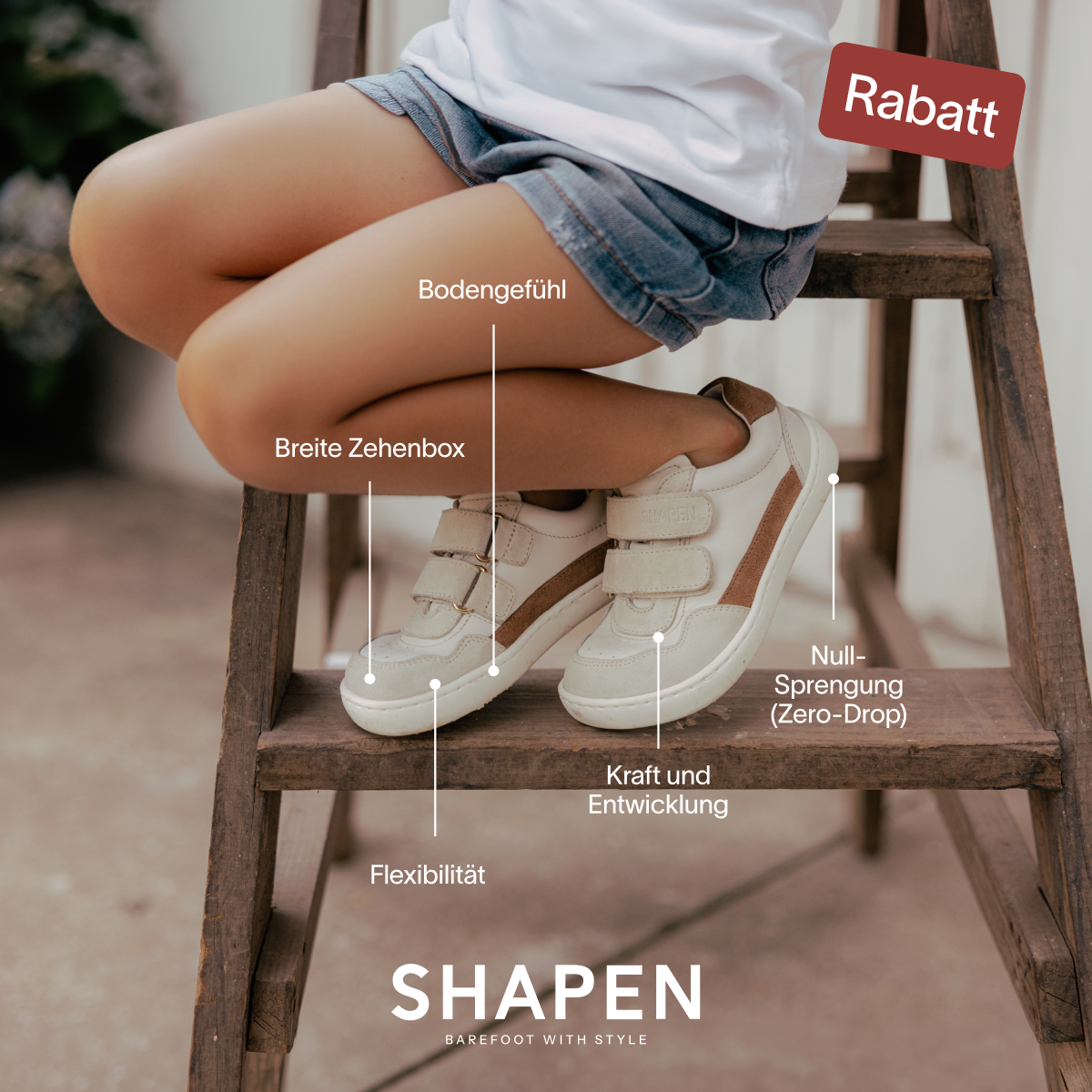 Shapen barefoot with style Facebook ad: Kinder-Barfußschuhe im Sale!