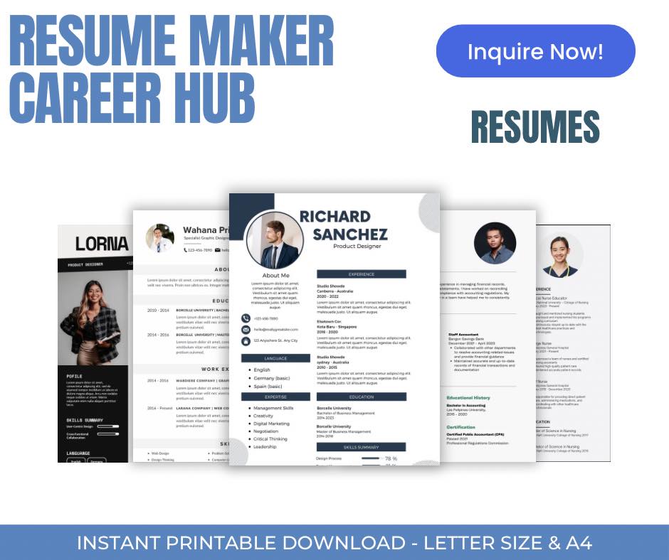 Resume Maker Career Hub Facebook ad: HELLO JOB SEEKERS