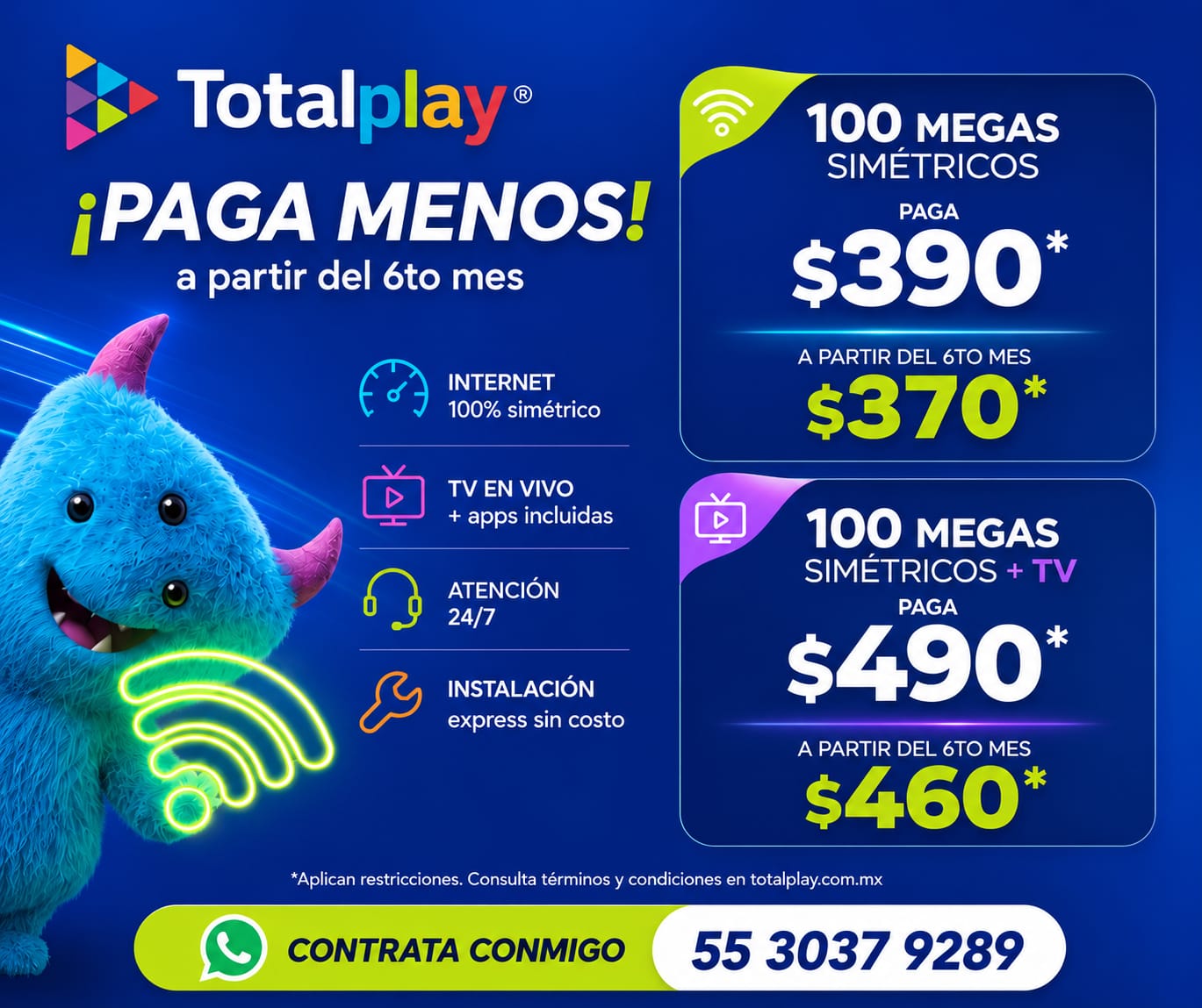 Internet Sin Fallas MX Facebook ad: Internet rápido desde $390