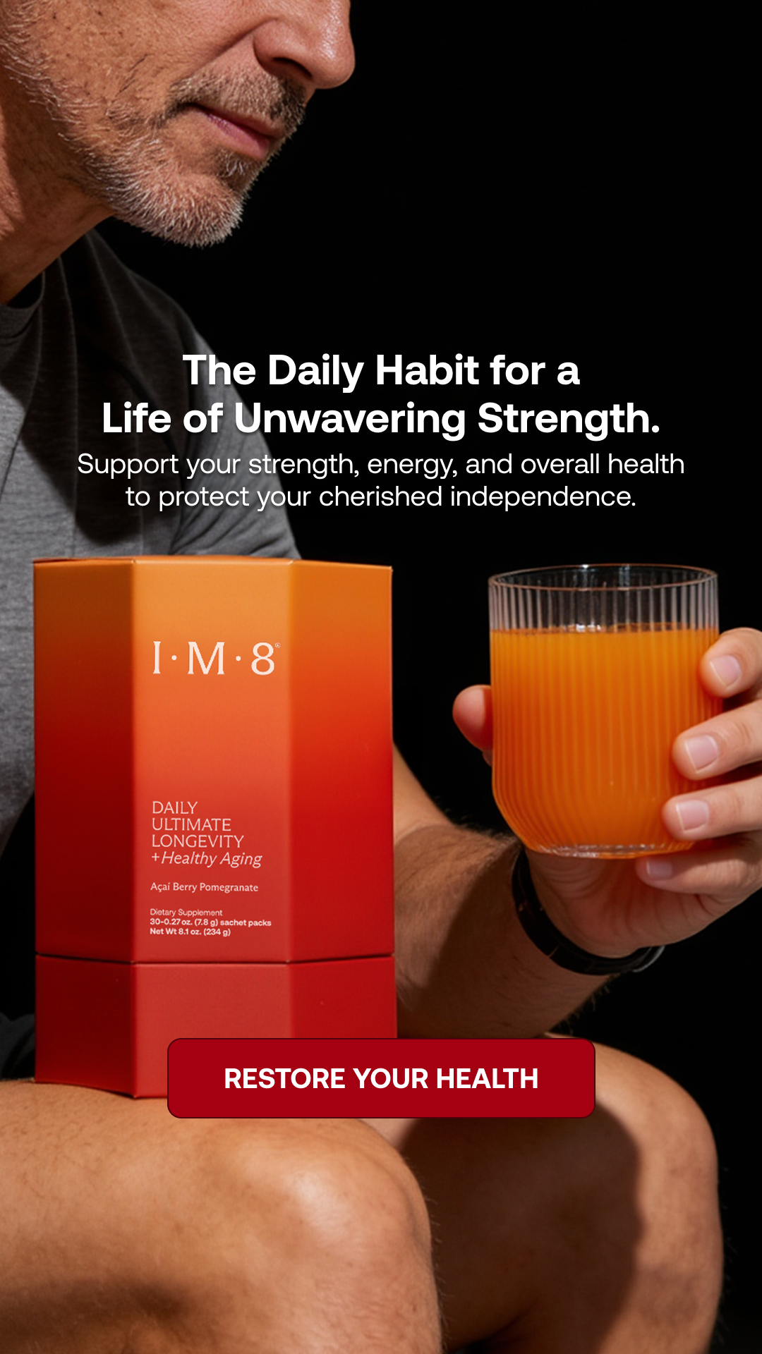 IM8 Facebook ad: Keep Moving. Keep Living.