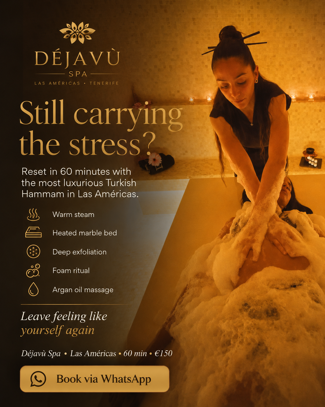 Déjavù Esthetic Massage & Spa Tenerife Facebook ad from May 14, 2026