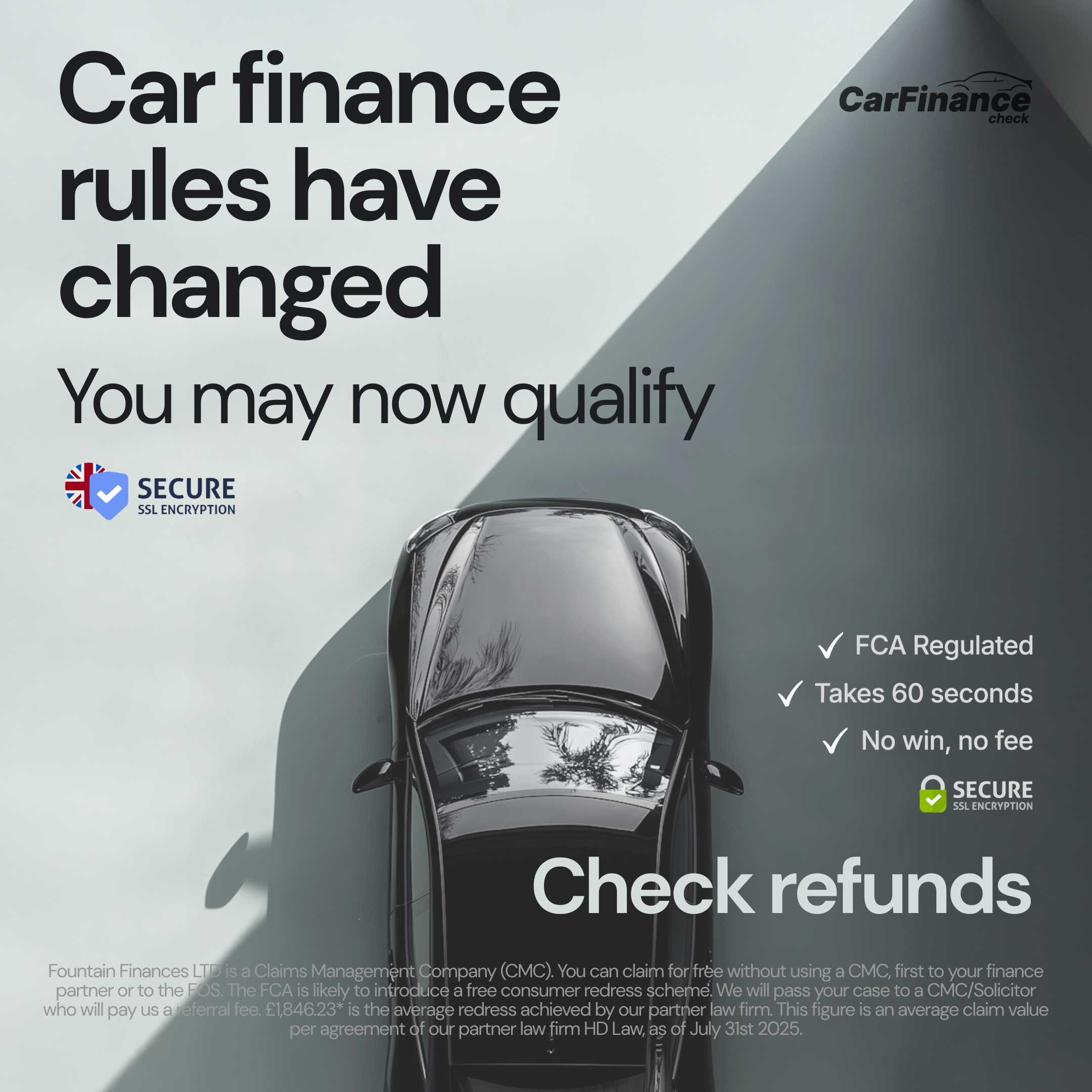 CarFinance Check Facebook ad from Mar 20, 2026