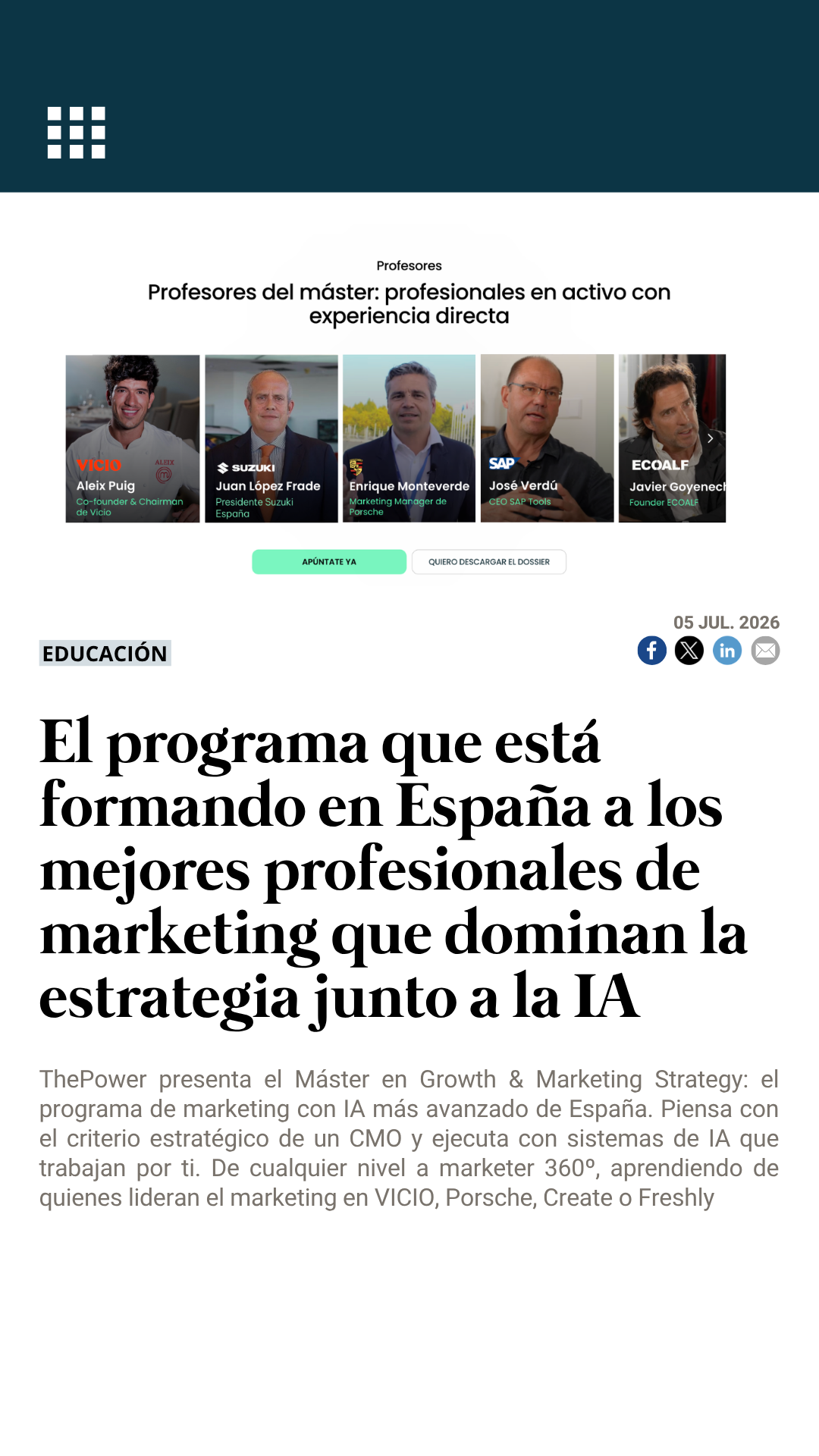 ThePower Business School Facebook ad
