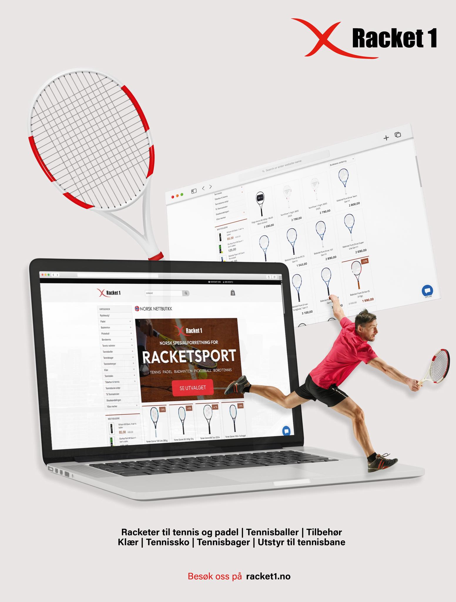 Racket1 Facebook ad: Racket1 - tennis og padel