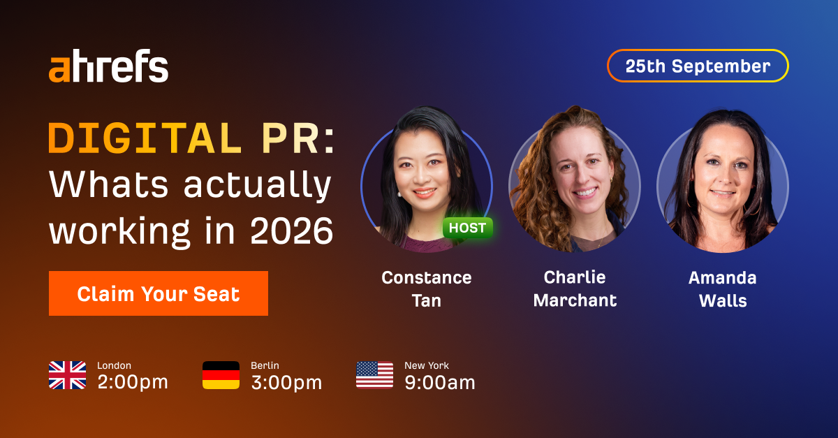 Ahrefs Facebook ad: Ahrefs Webinar