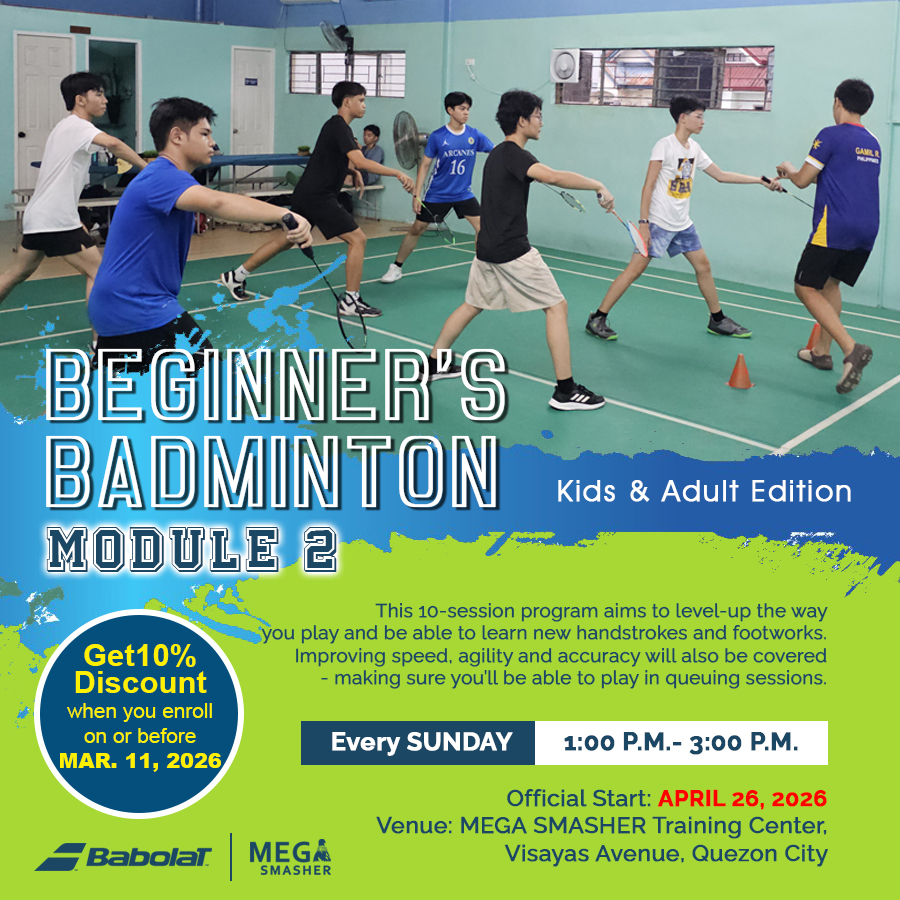 MEGA Smasher Facebook ad: Badminton beginner no more!