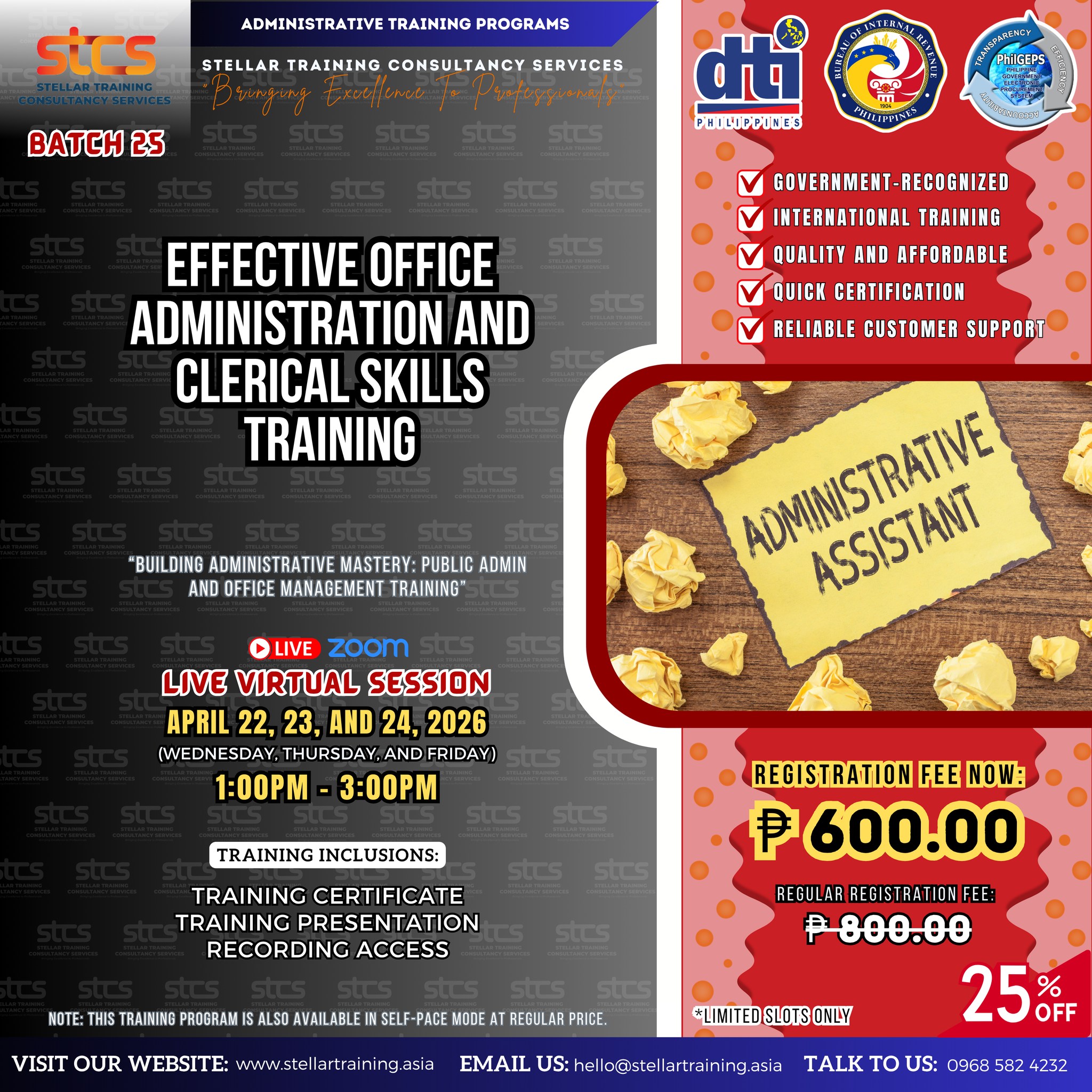Stellar Training Consultancy Services Facebook ad
