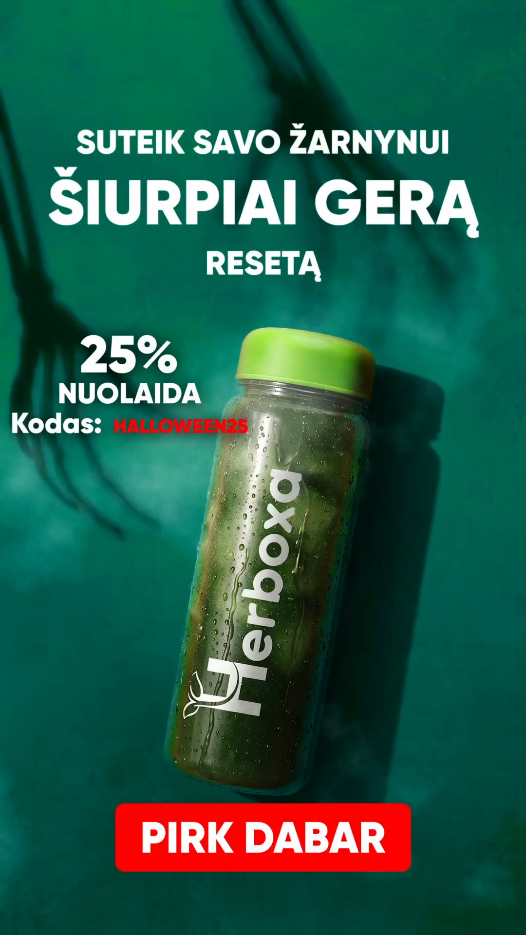 Herboxa Facebook ad: 25% NUOLAIDA su HALLOWEEN25.
