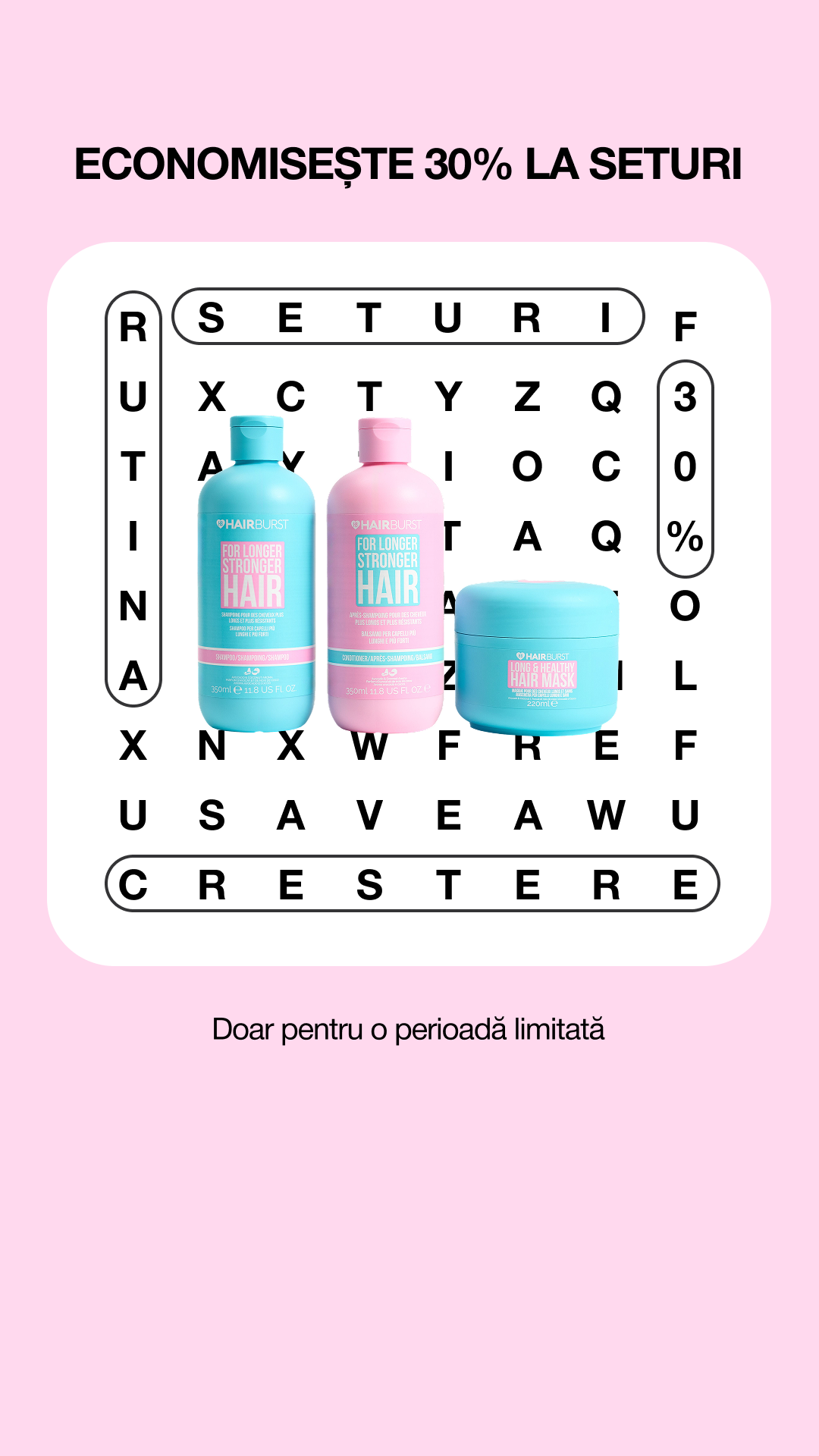 Hairburst Romania Facebook ad