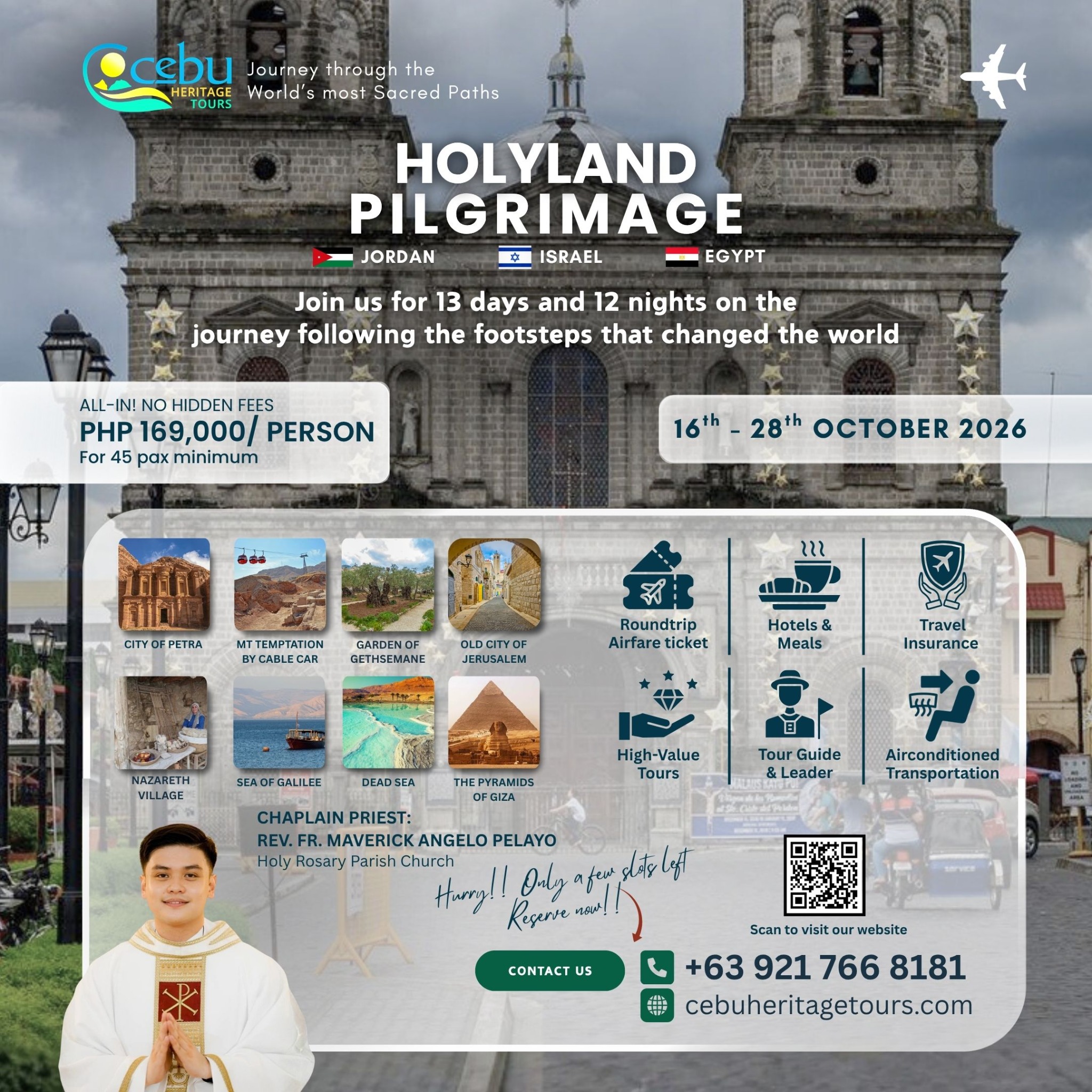 Cebu Heritage Tours Facebook ad: Holyland Pilgrimage, October 2026 | Book Now!