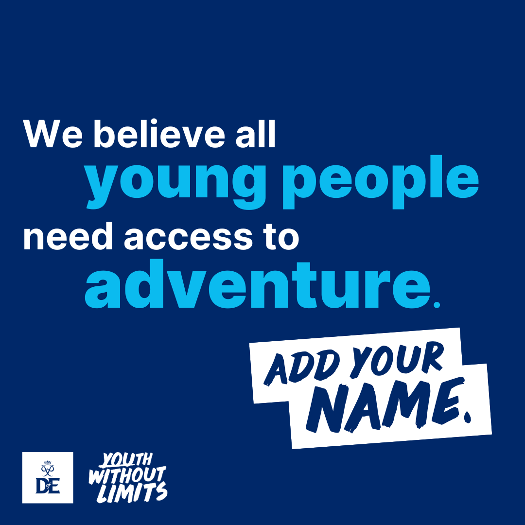 The Duke of Edinburgh's Award Facebook ad: Add your name. Support young people.