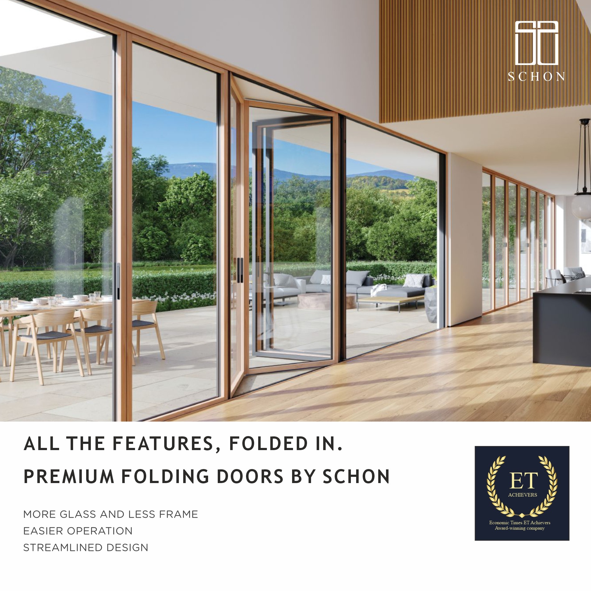Schon Doorways Facebook ad: Premium Aluminium Doors & Windows
