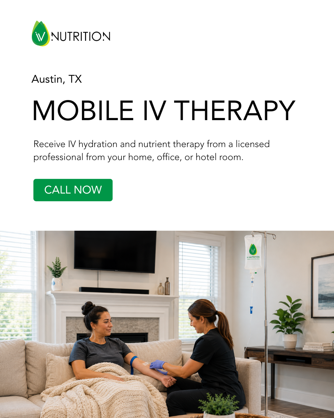 IV Nutrition Austin Facebook ad: Hydration Delivered
