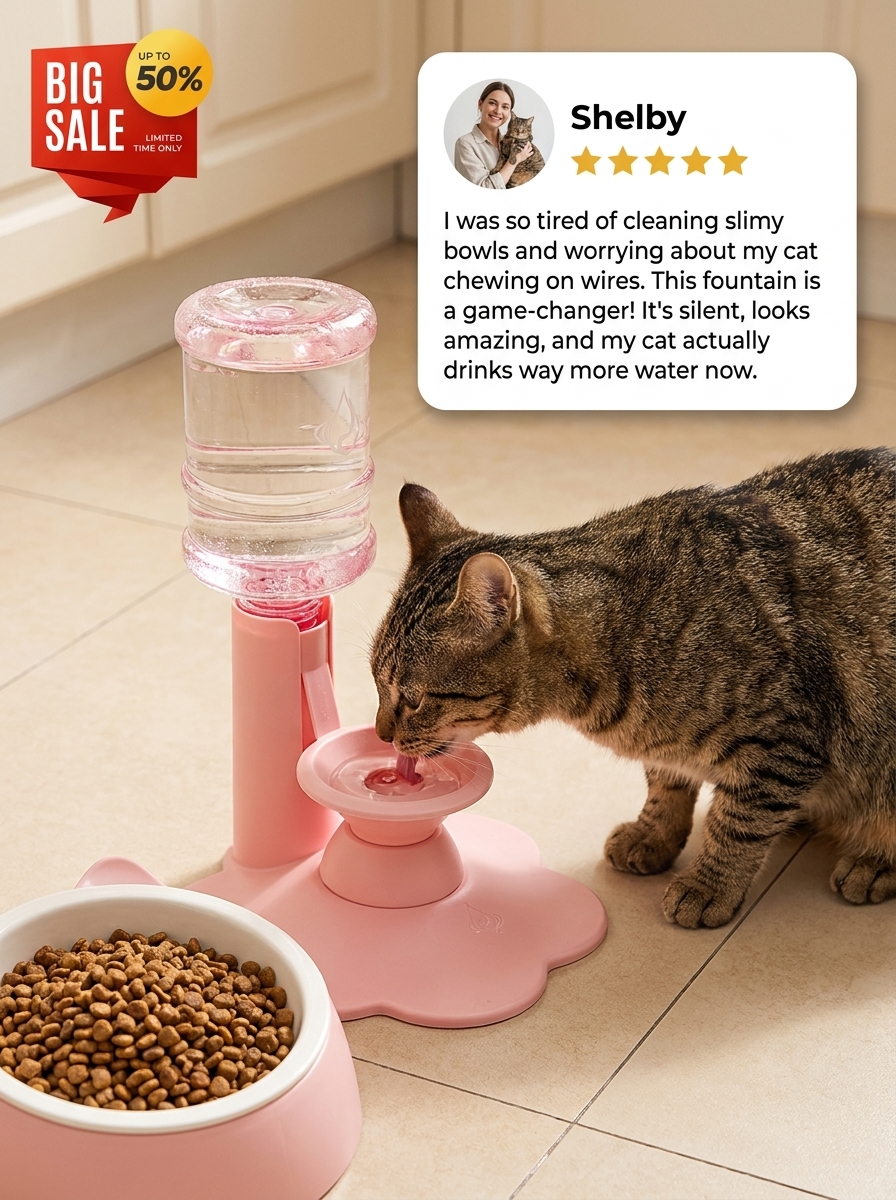 Dodoradoya Facebook ad: Automatic Cat Water Fountain