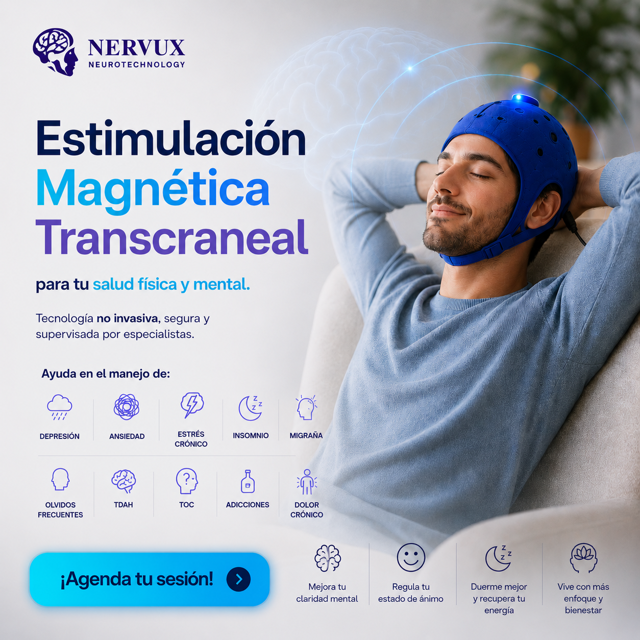 Nervux Facebook ad: Tu mente, tu bienestar.