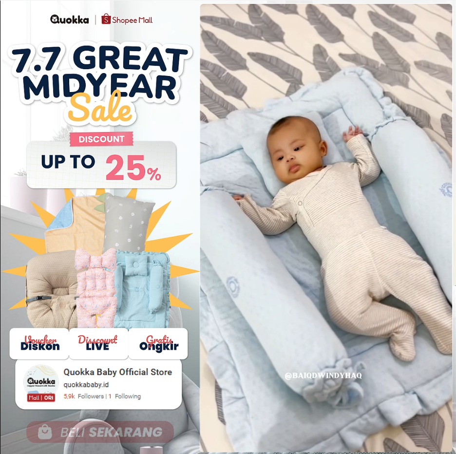 Quokka Baby Indonesia Facebook ad: 7.7 Great Mid Year Sale | Diskon Quokka Luxury Baby Futon…