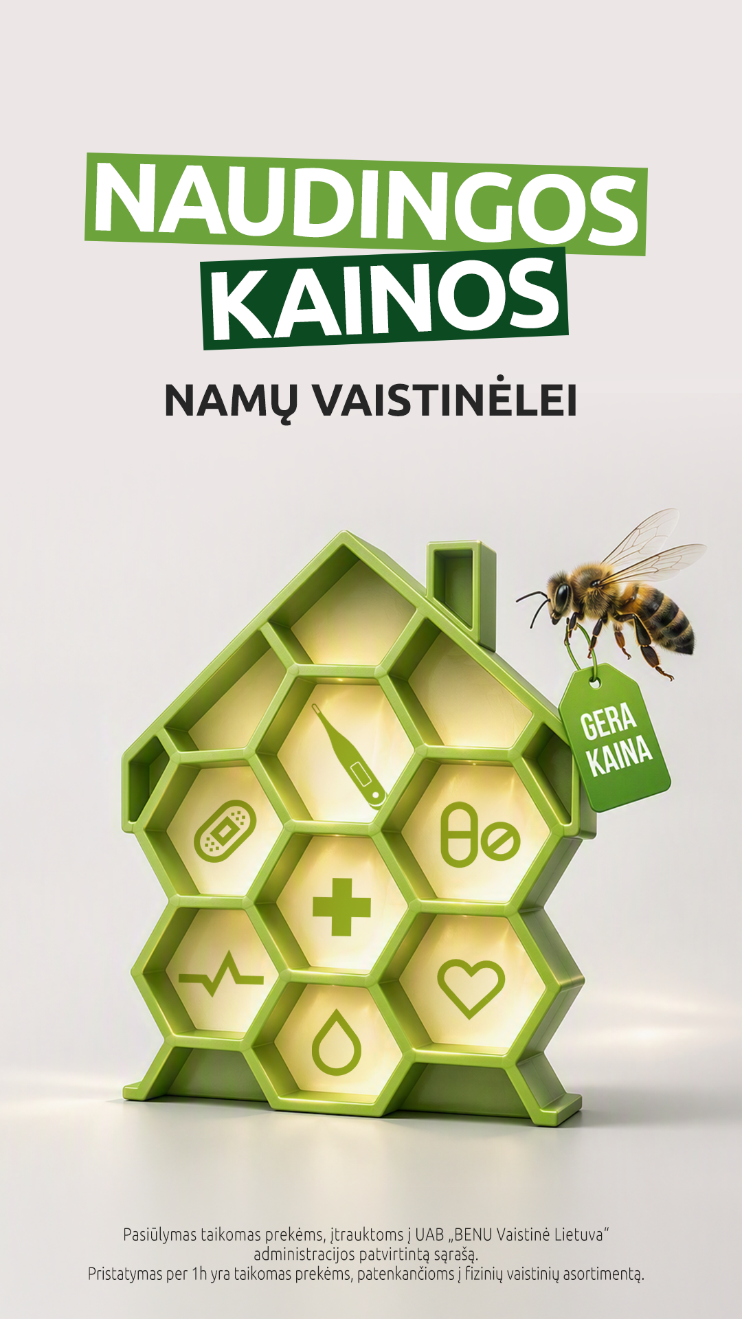 BENU Vaistinė Facebook ad: Apsipirk benu.lt