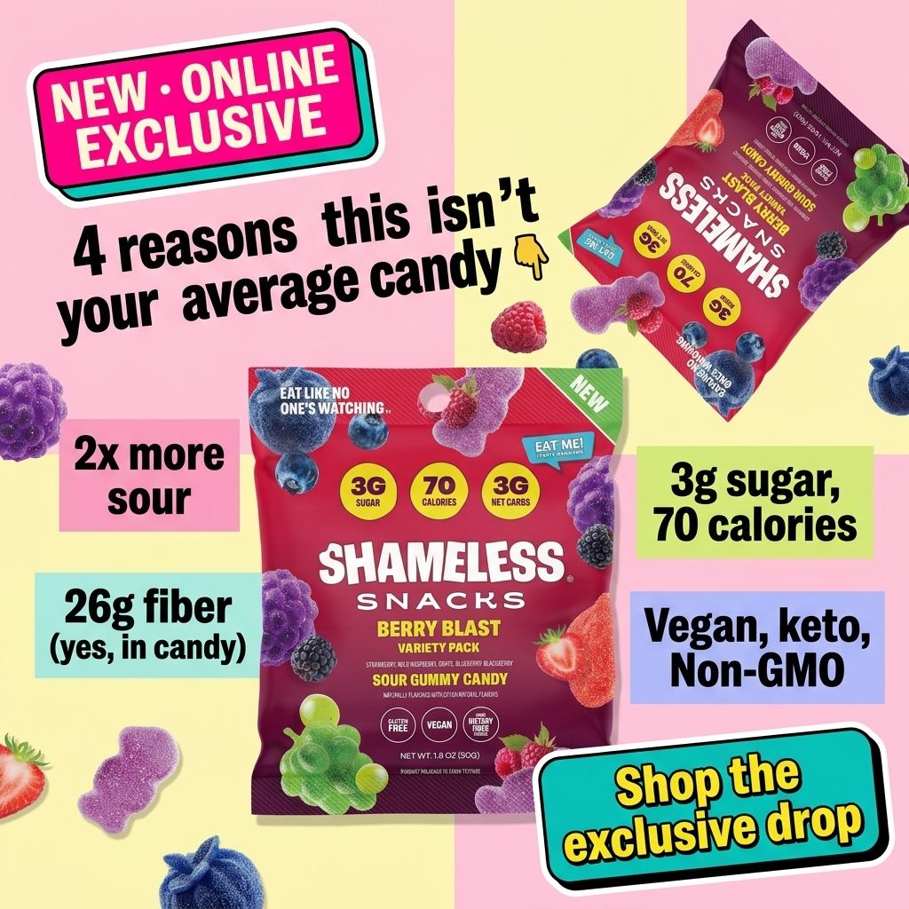 Shameless Snacks Facebook ad