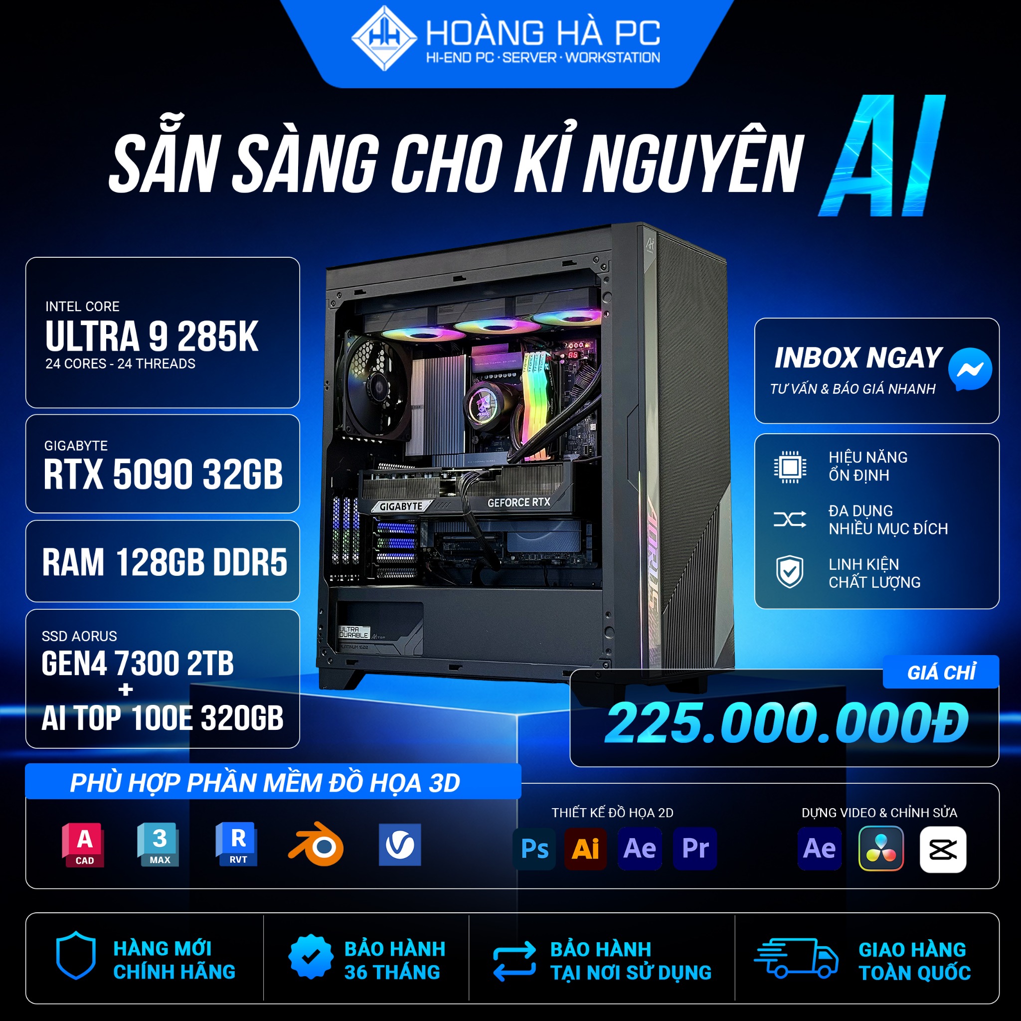 HOÀNG HÀ PC Facebook ad: PC Training AI - Stable Diffusion - Render 3D