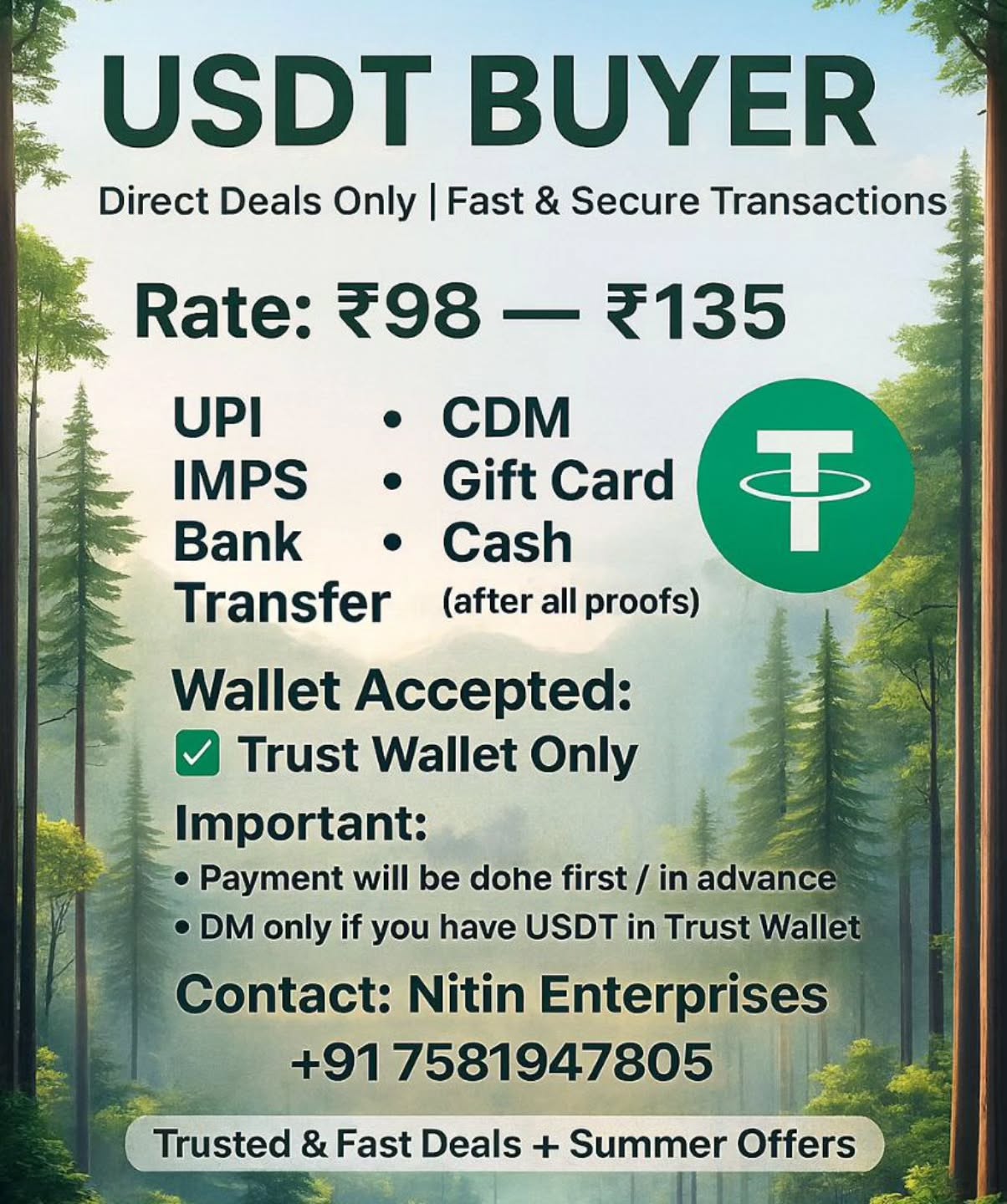 knx5t Facebook ad: I am a USDT Buyer, offering the fastest…