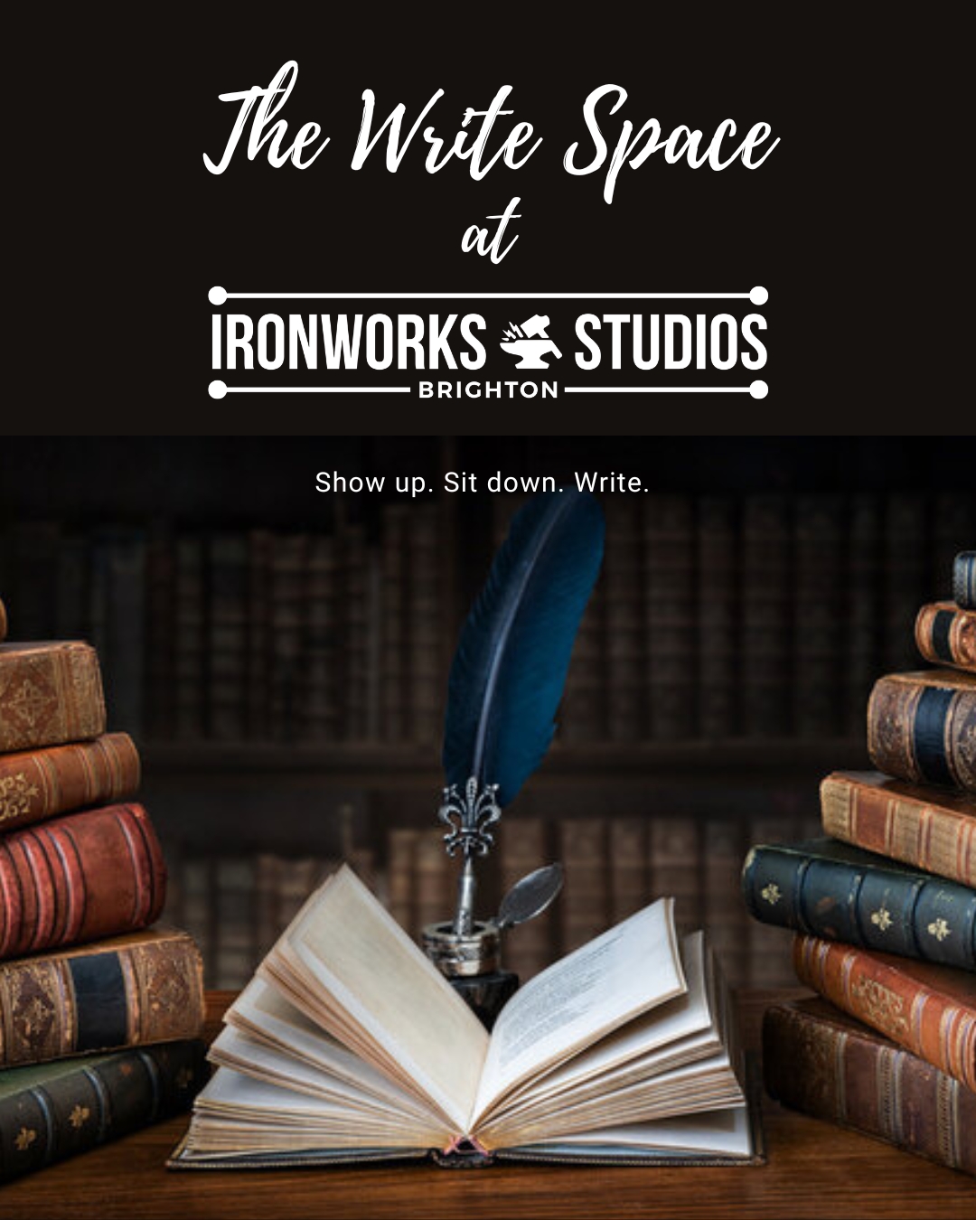 Ironworks Studios Brighton Facebook ad: The Write Space | Ironworks Brighton | Wed Mornings
