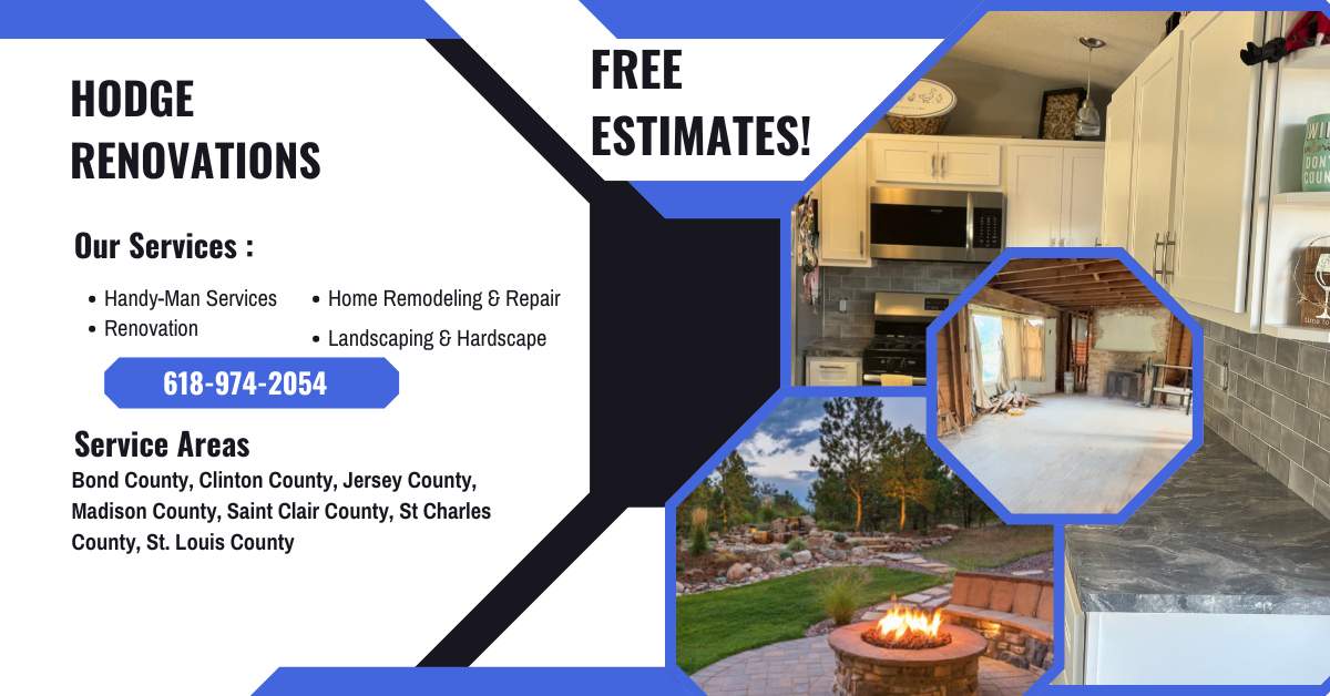 Hodge Renovations Facebook ad: Your go-to source for all home renovation, Landscaping…