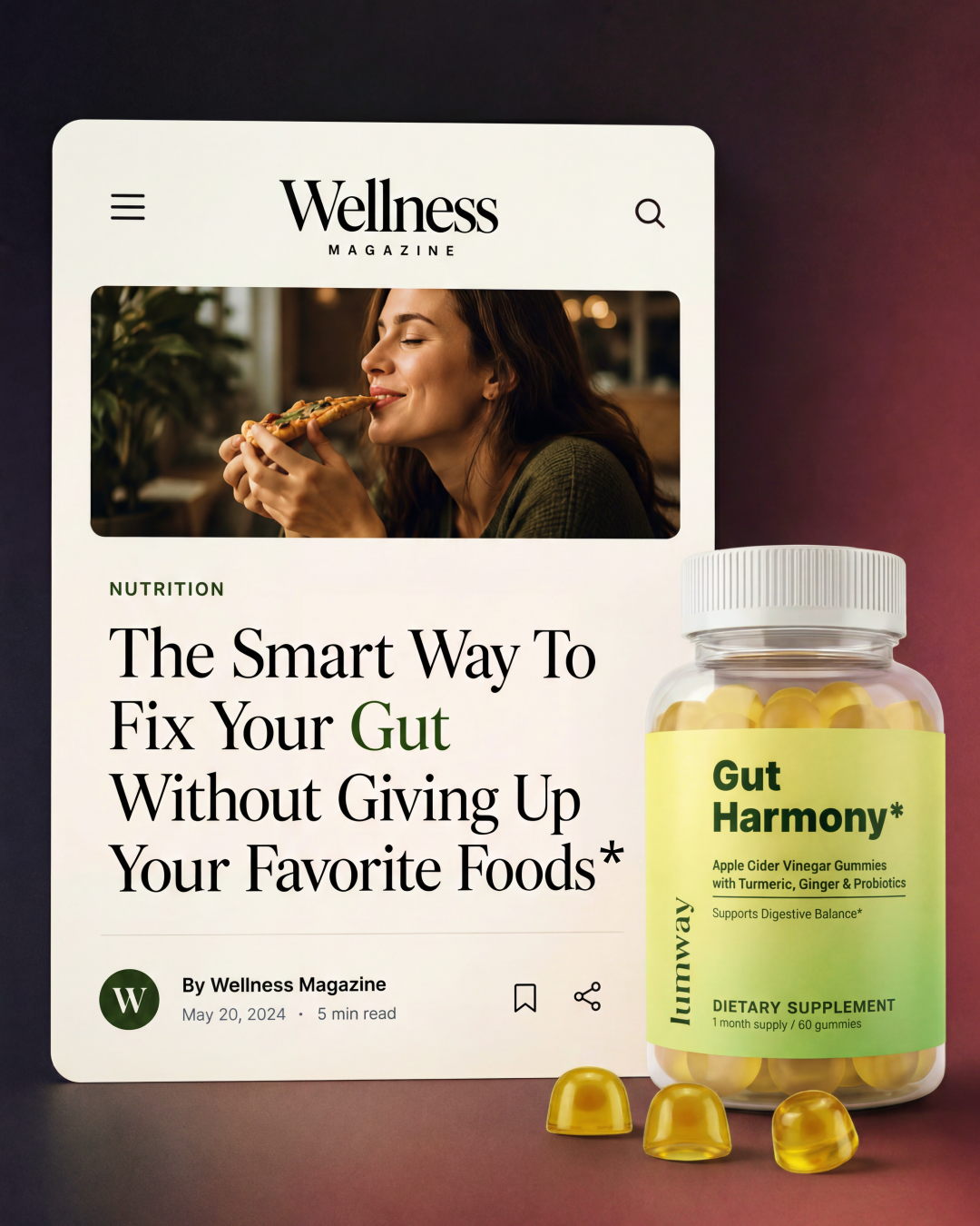 Lumway Facebook ad: Don’t Settle for Heavy Stomach & Bloating After Meals