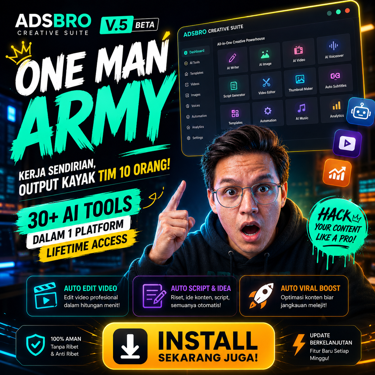 AdsBro Creative Facebook ad: LISENSI LIFETIME