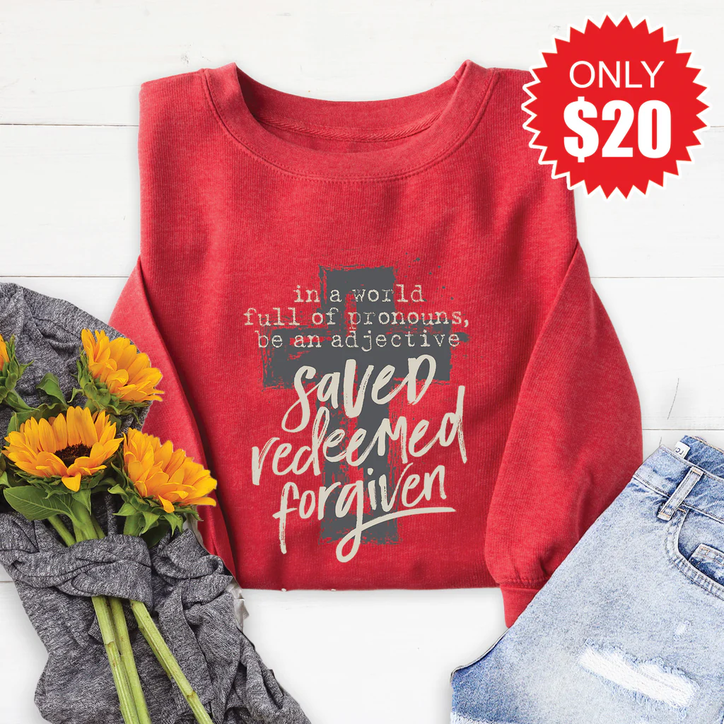 Love in Faith Facebook ad: Claim your $20 sweatshirt *while supplies last*