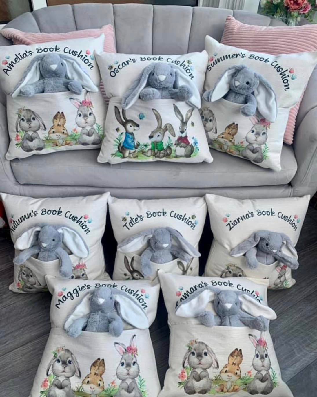 Precious Personalised Gifts Ltd Facebook ad: Personalised Book Easter Pocket Cushion