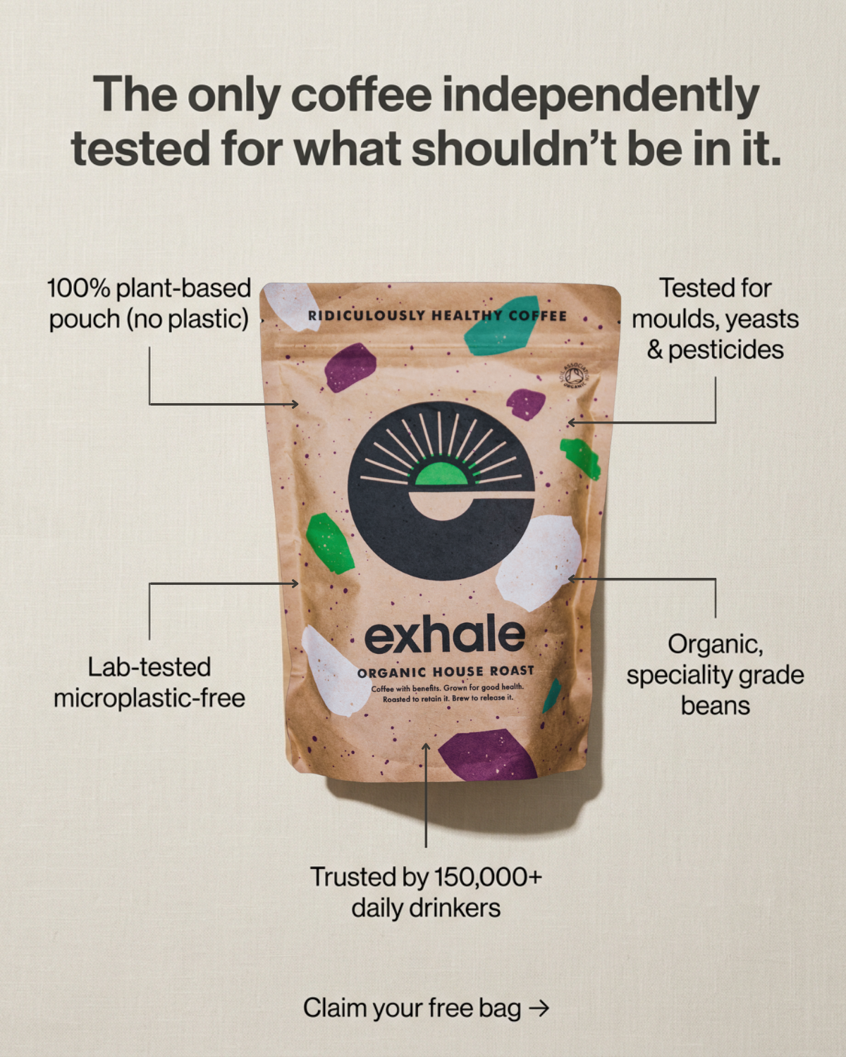 Exhale Healthy Coffee Facebook ad