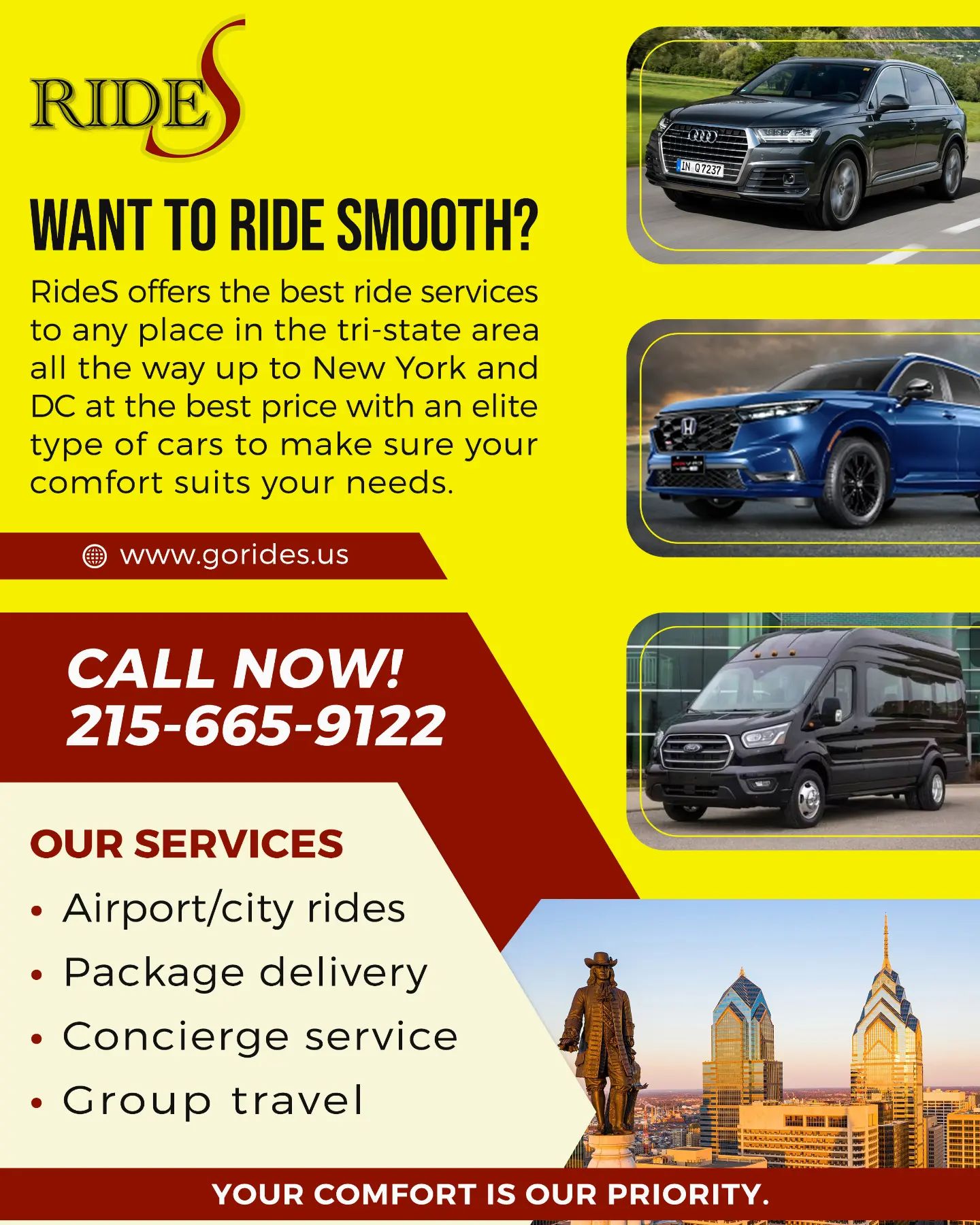RIDES services and logistics Facebook ad