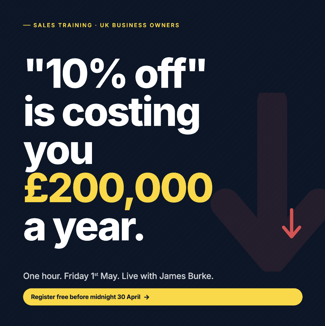 James Burke - Action Coach Facebook ad: £200,000 going to customers who'd have bought anyway