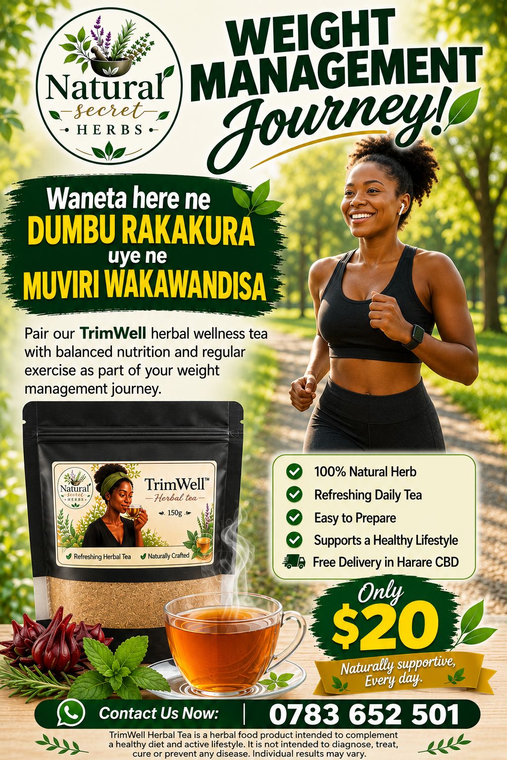 Natural Secret Herbs Facebook ad: Start your Weight Management journey today with TrimWell…