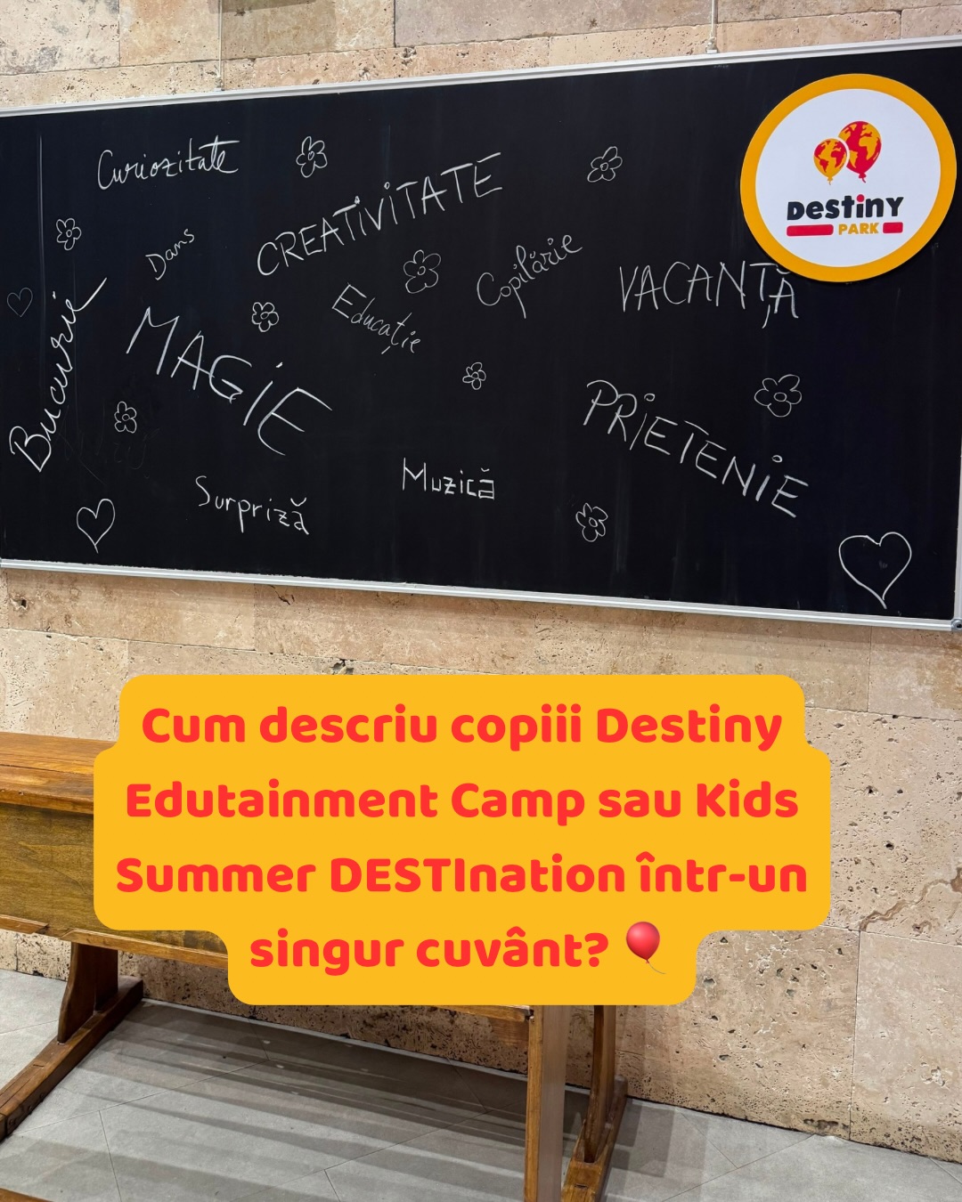 Destiny Park Romania Facebook ad: Înscrie-l pe cel mic în Destiny Edutainment Camp…