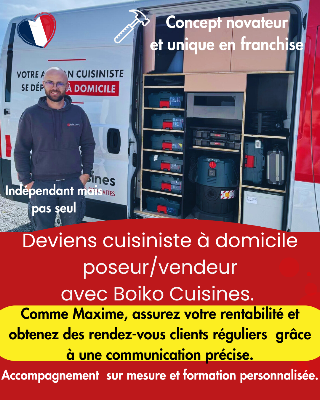 Boïko Cuisines Facebook ad: Devenez Franchisé Boïko Cuisines
