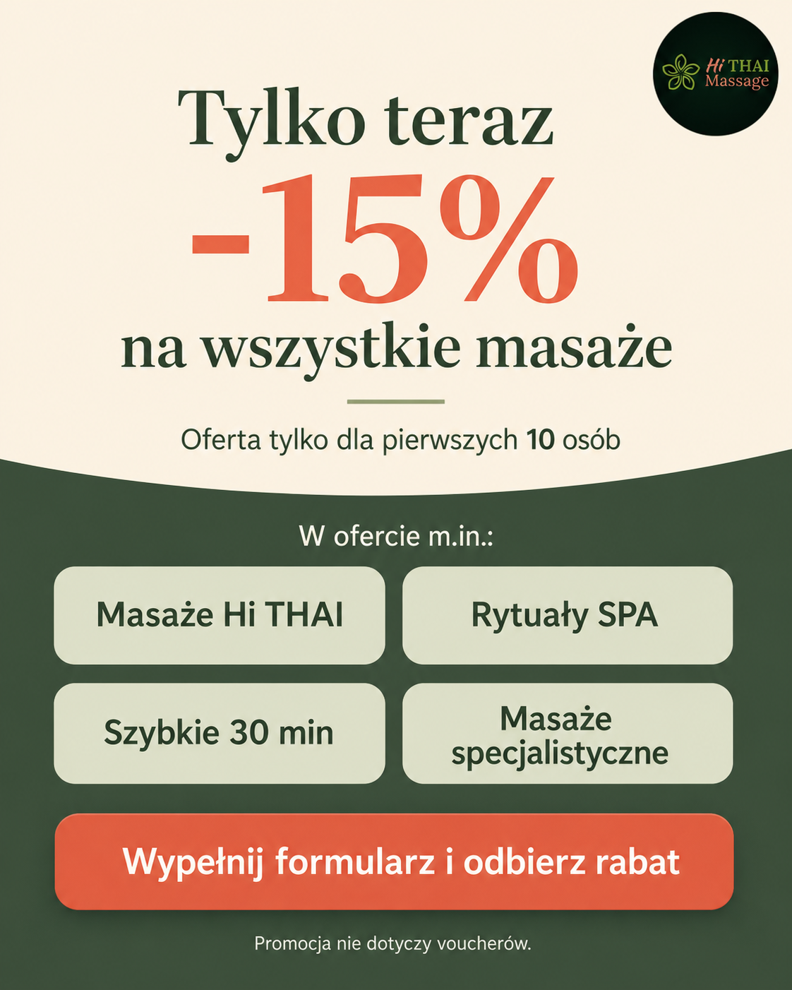 Hi THAI Massage Żyrardów Facebook ad: Zostało tylko: 5 miejsc!