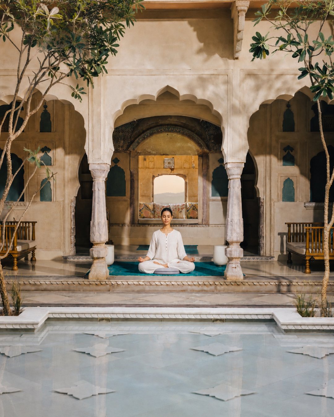 Six Senses Fort Barwara Facebook ad: Cooling begins with the breath.