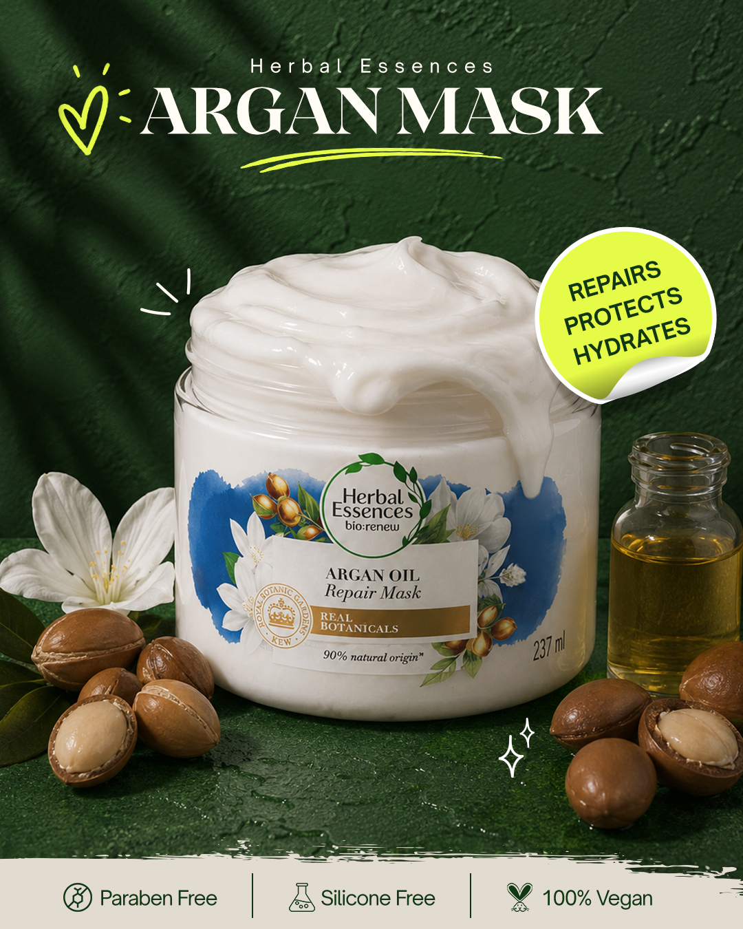 Herbal Essences India Facebook ad: Natural origin argan oil from the hills of…