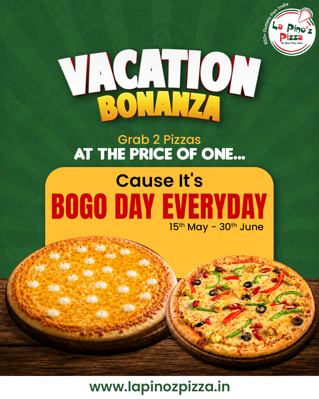 La Pino'z pizza Facebook ad: Limited Time Pizza Offer, Order Now