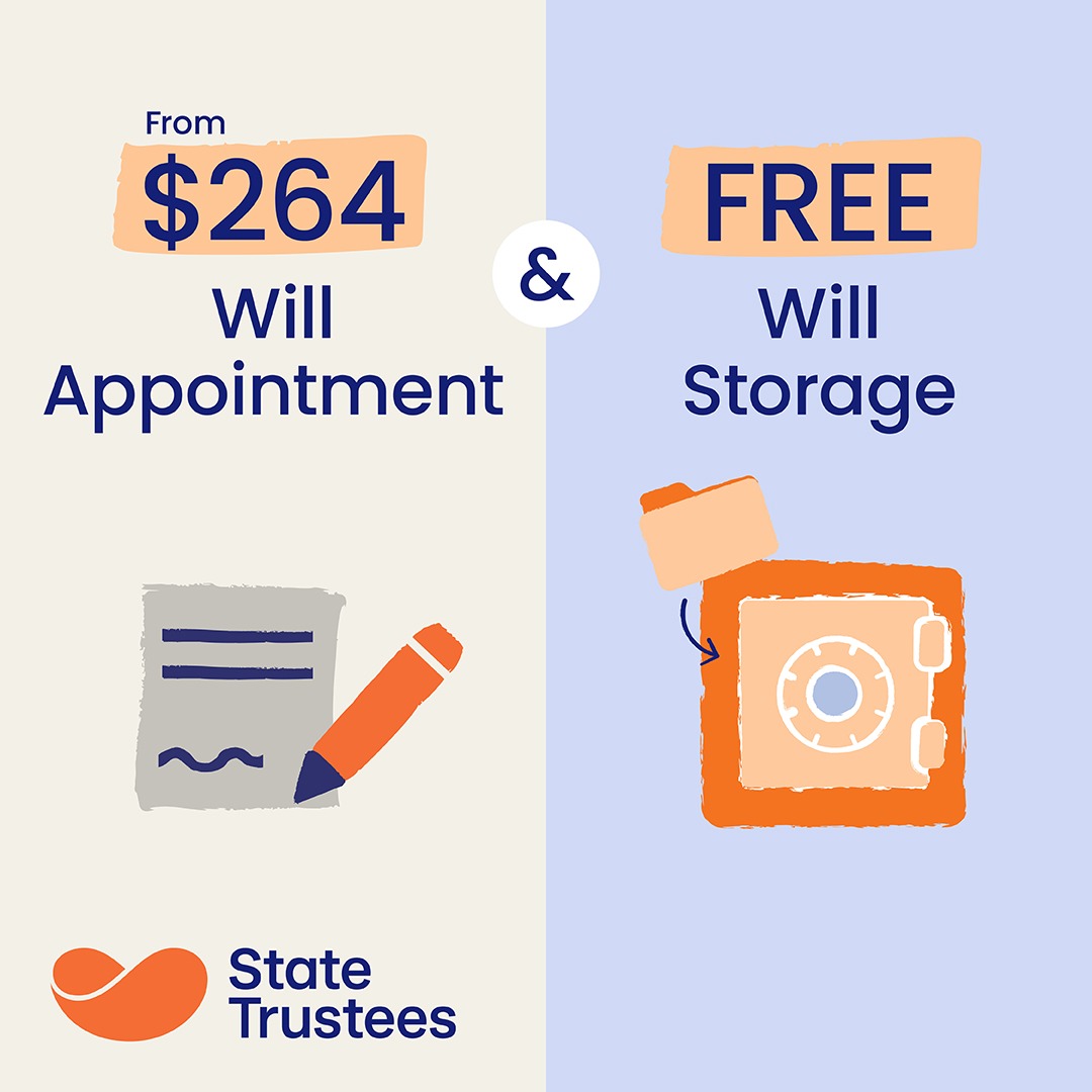 State Trustees Facebook ad: Book Your Will Appointment Today