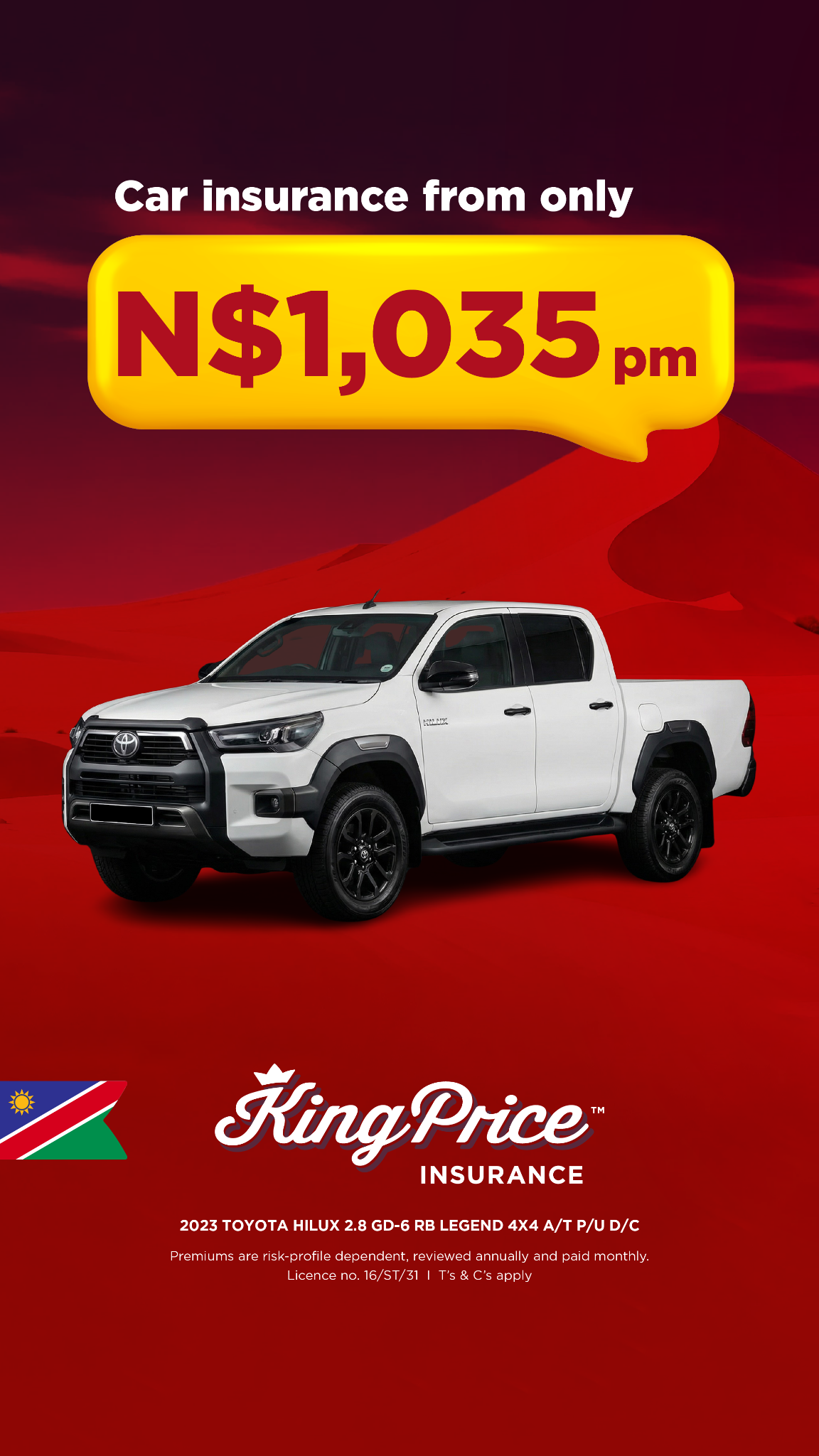 King Price Insurance Namibia Facebook ad