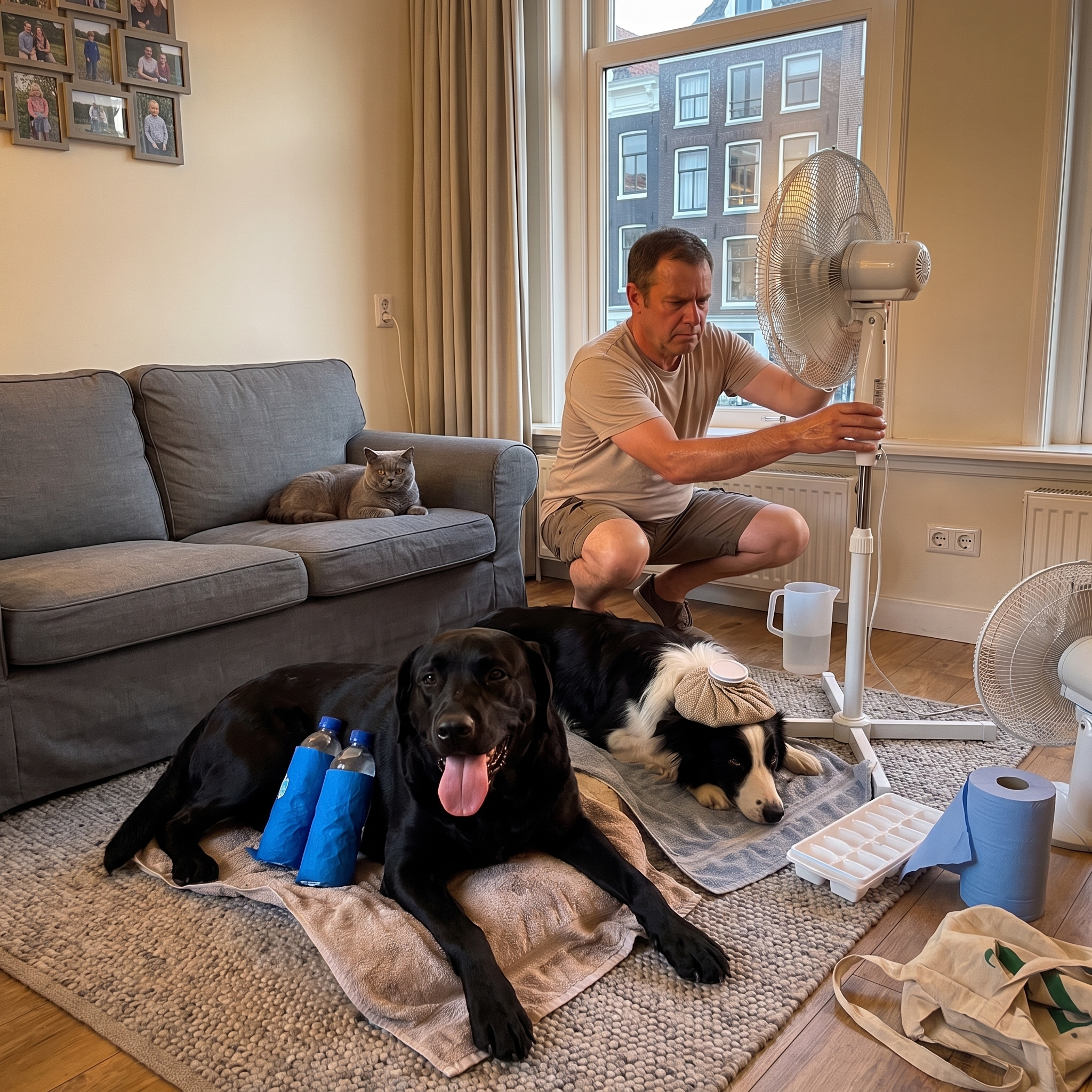 Het Klinisch Welzijnsrapport Facebook ad: Twee honden, één kat, en een huis dat verandert in een oven.