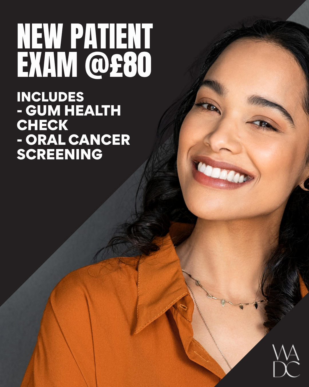 West Auckland Dental Care Facebook ad: New Patient Exam, £80 only!