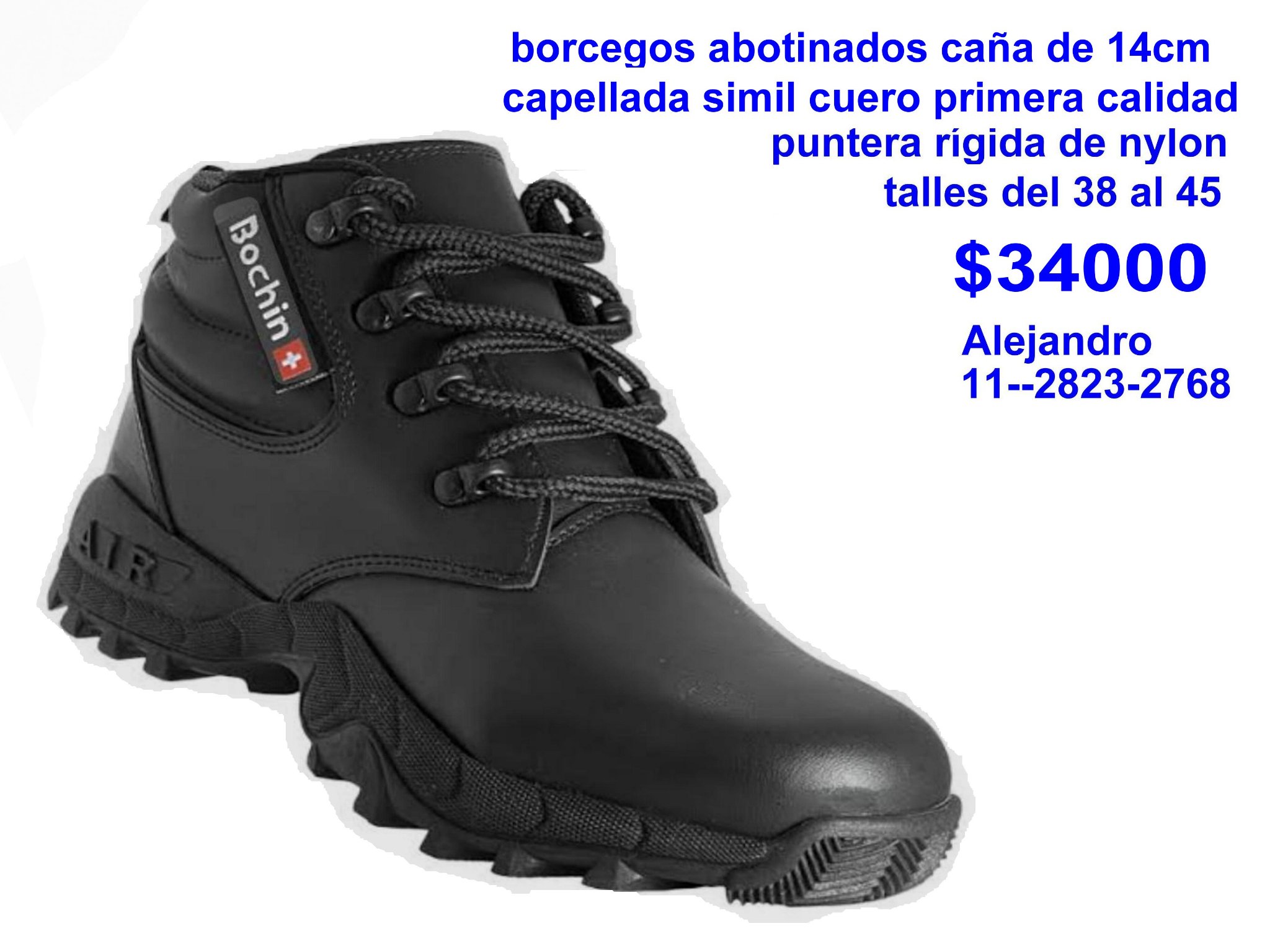 Alejandro Guarino Facebook ad: borcegos abotinados de seguridad