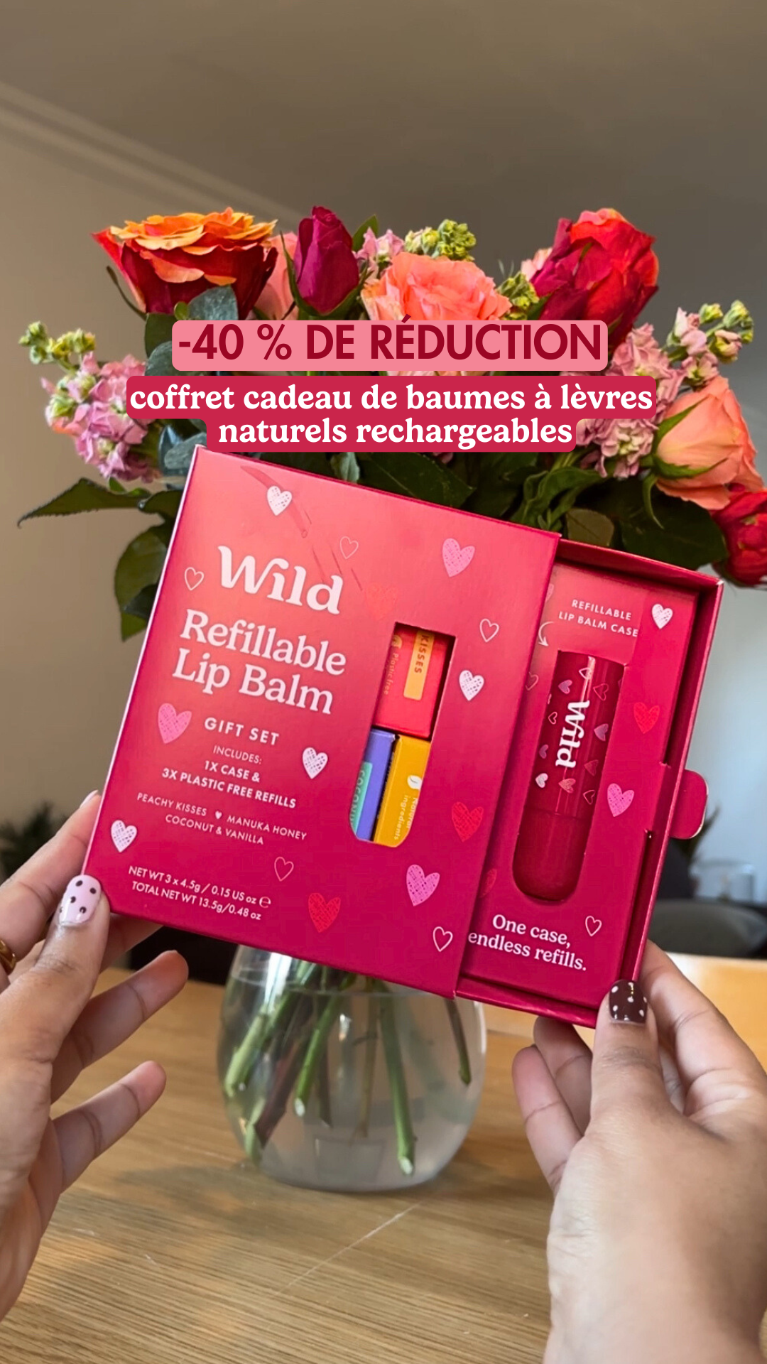 Wild Facebook ad: Des soins rechargeables coup de cœur