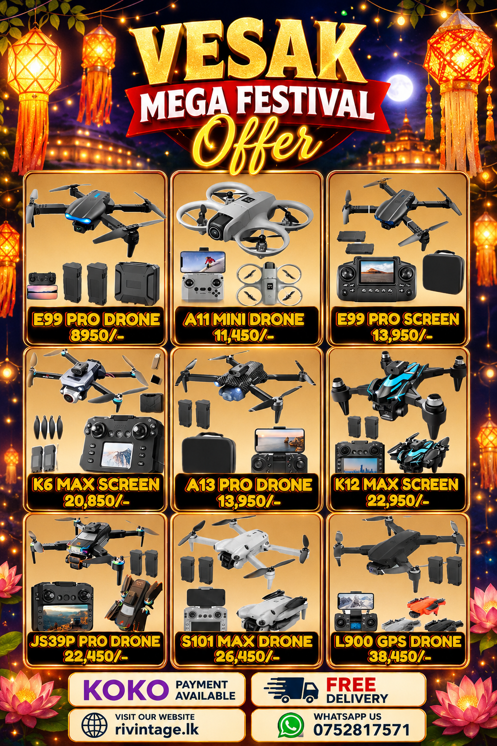 RI Vintage Facebook ad: Vesak season එකට හොඳම Drone deals මෙන්න!