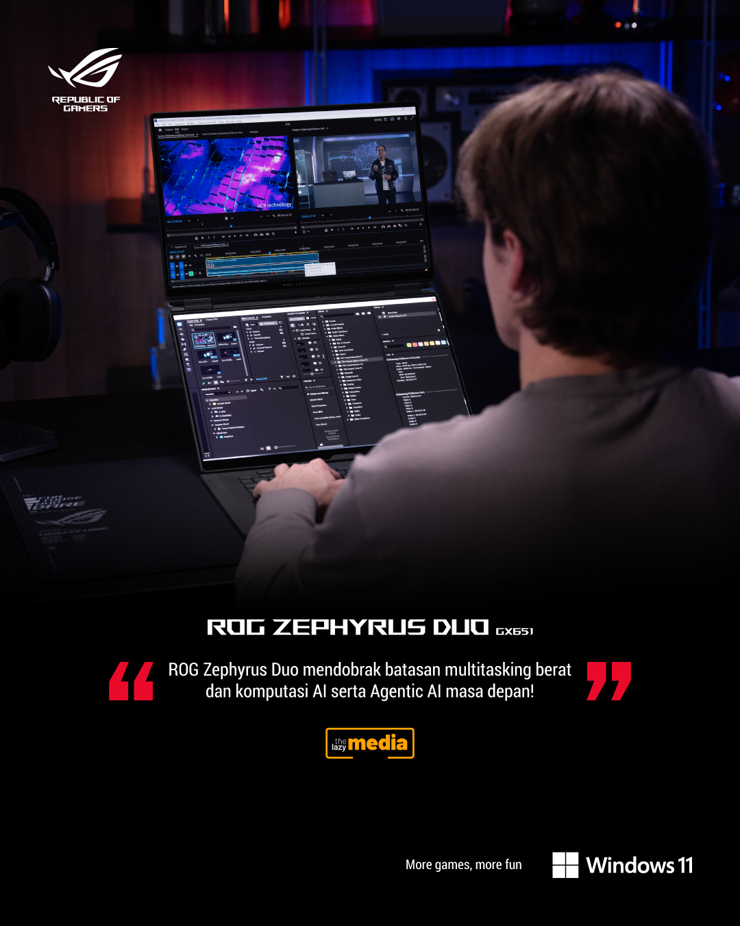 ASUS Republic of Gamers Facebook ad: ROG Zephyrus Duo: Inovasi yang Membentuk Masa Depan…
