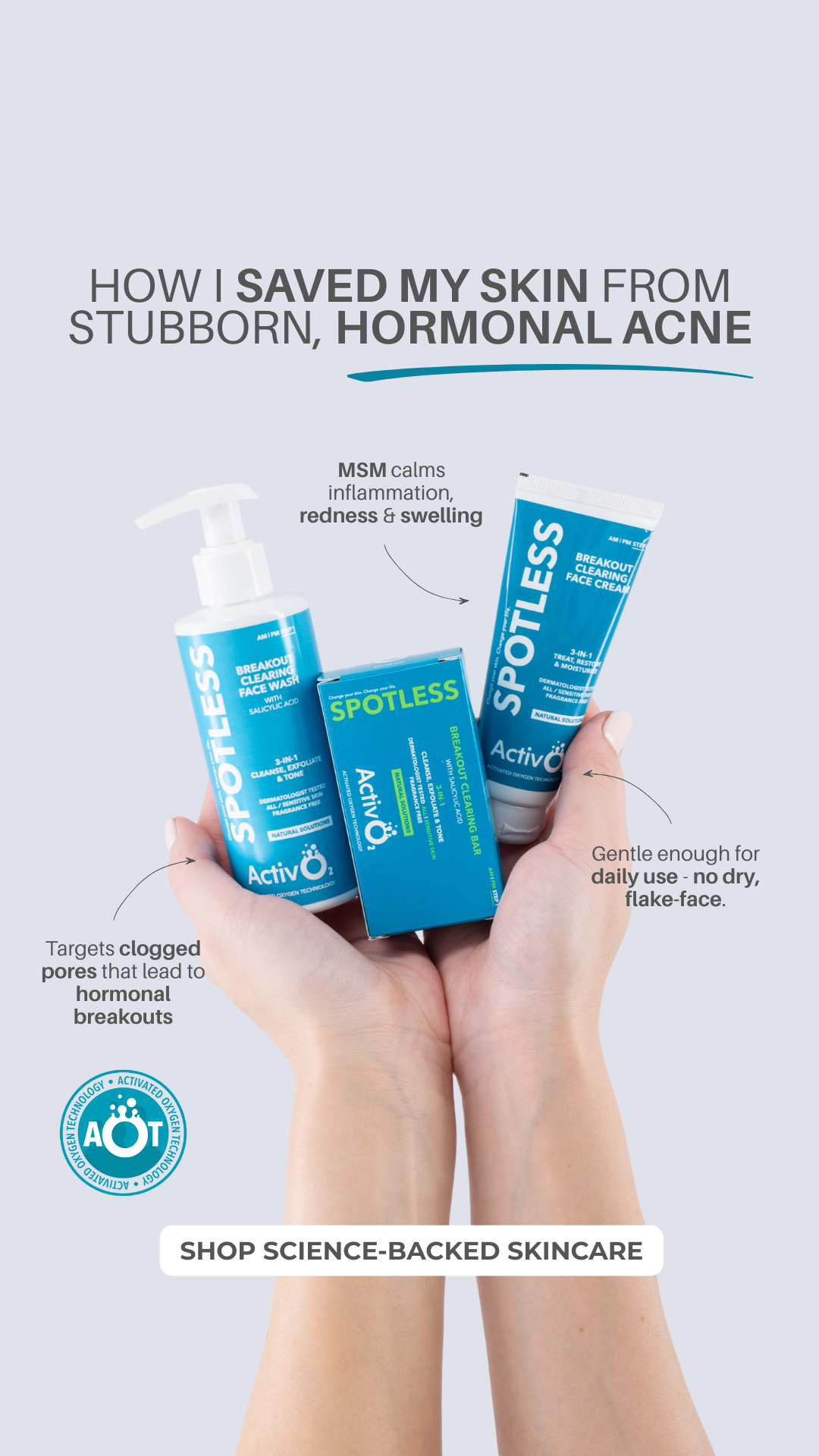 Activ O₂ Skincare Facebook ad from Jan 22, 2026
